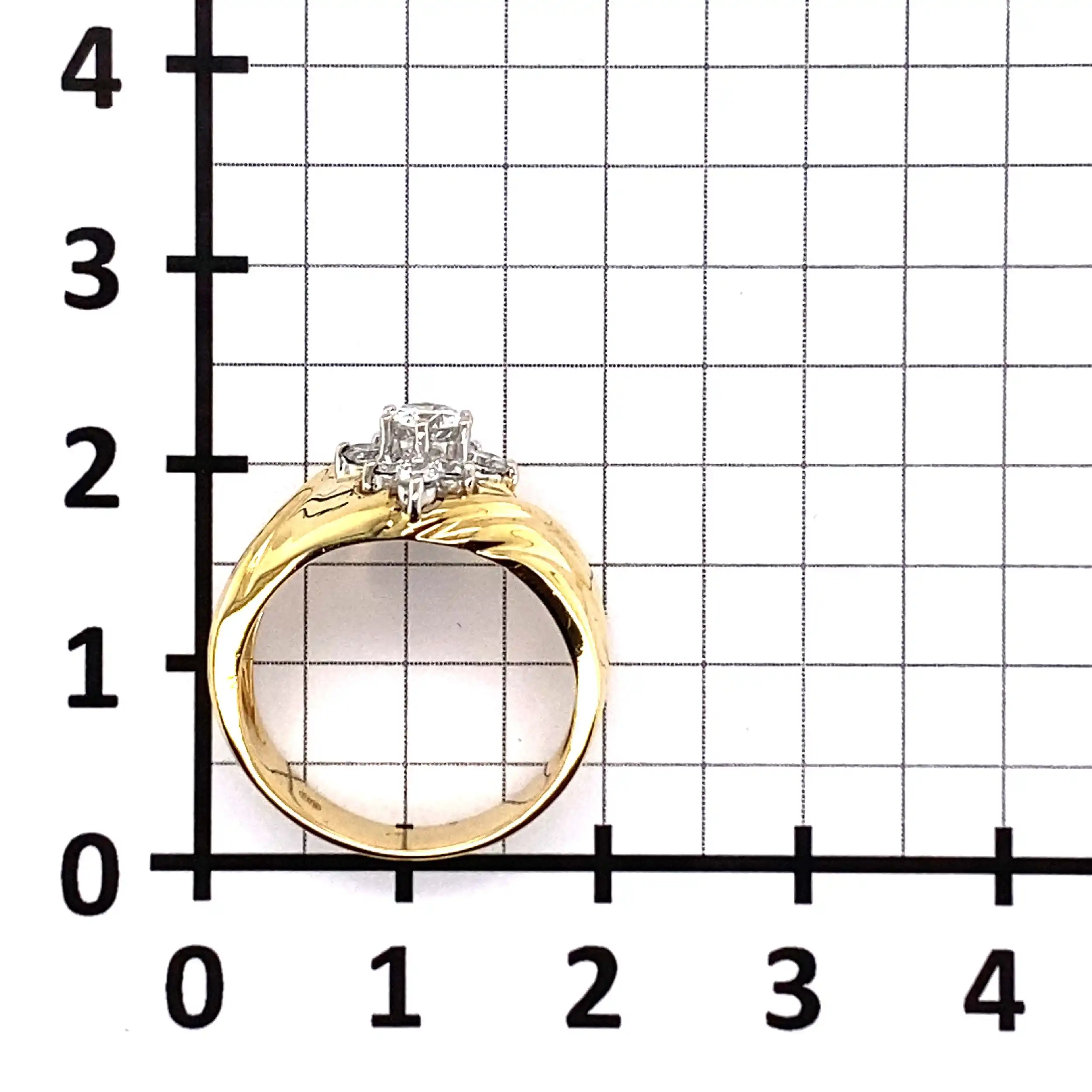 Ring Bicolor mit Brillant-Solitär & Melée-Besatz