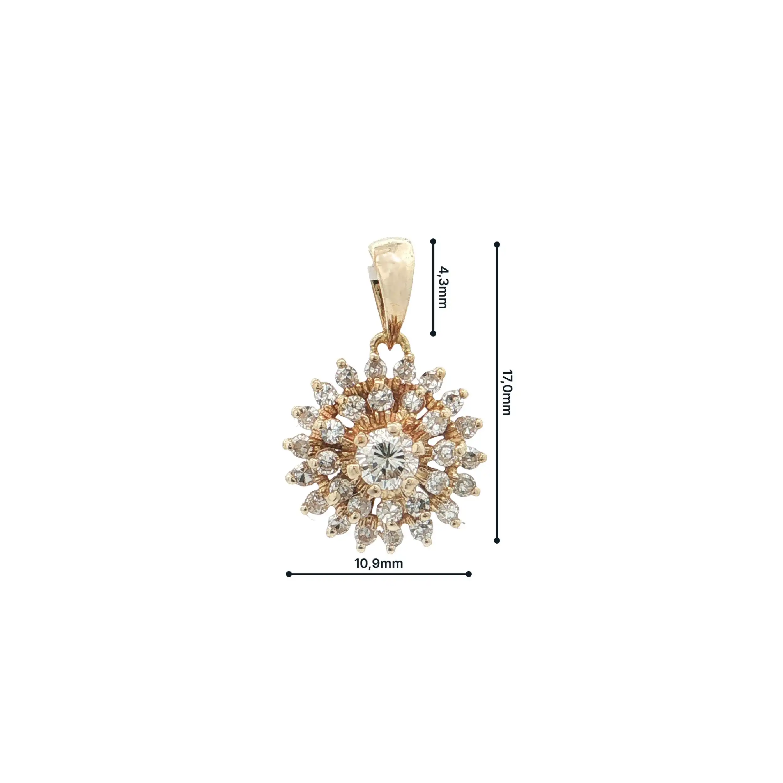 Anhänger Gelbgold mit Brillant und Diamanten