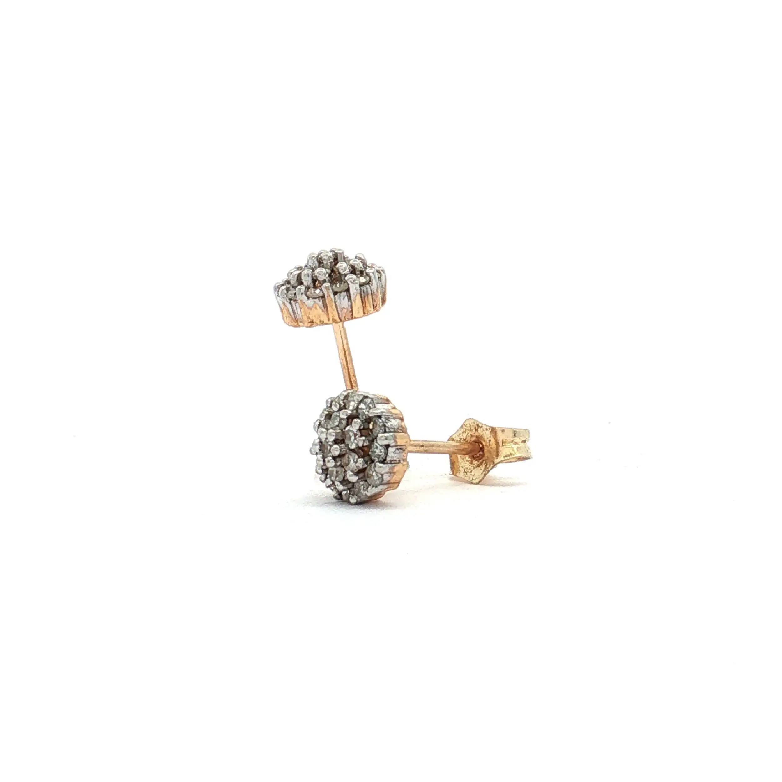 Ohrstecker Gelbgold Bicolor mit Brillanten