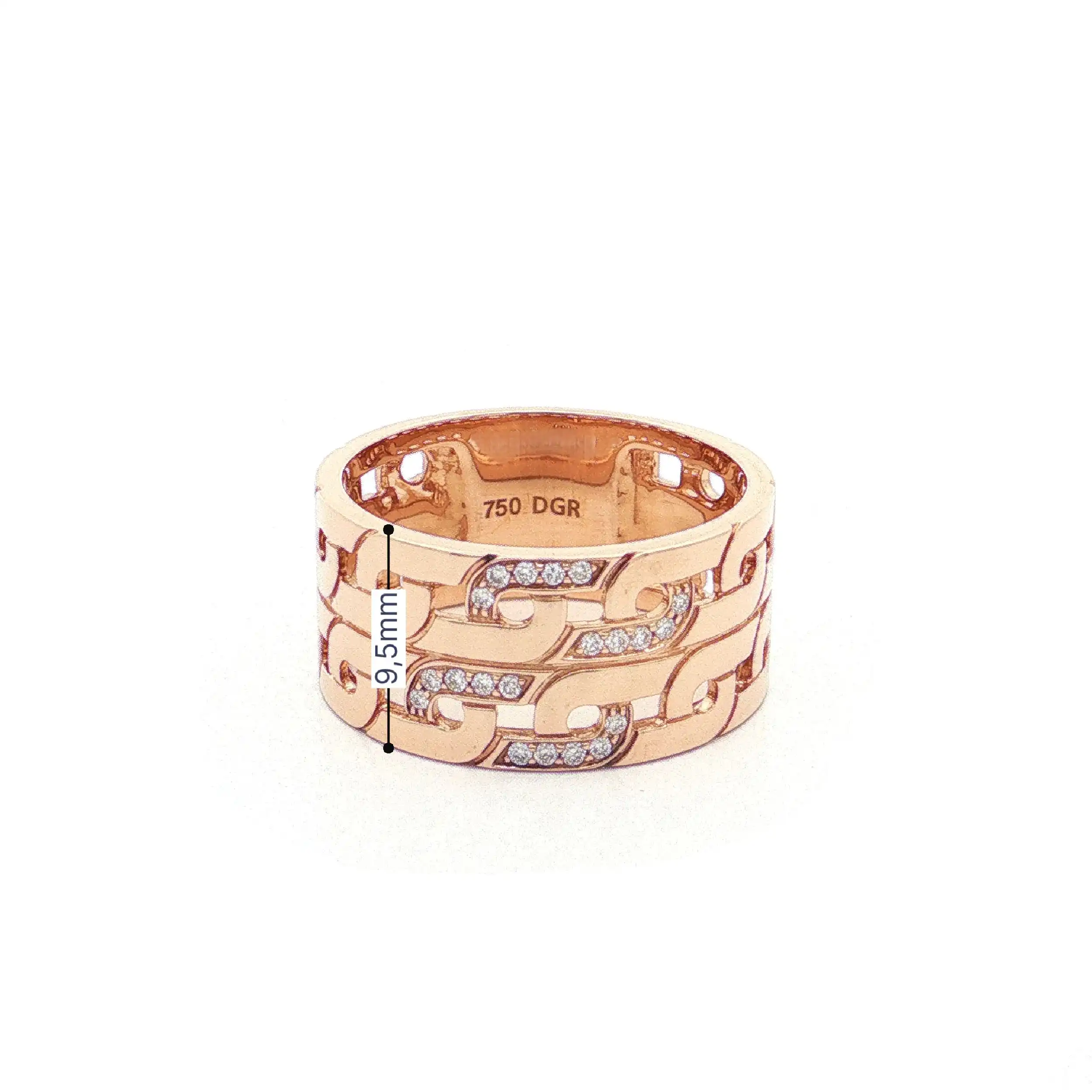 Ring Roségold mit Muster und Brillanten Ring Roségold mit Muster und Brillanten
