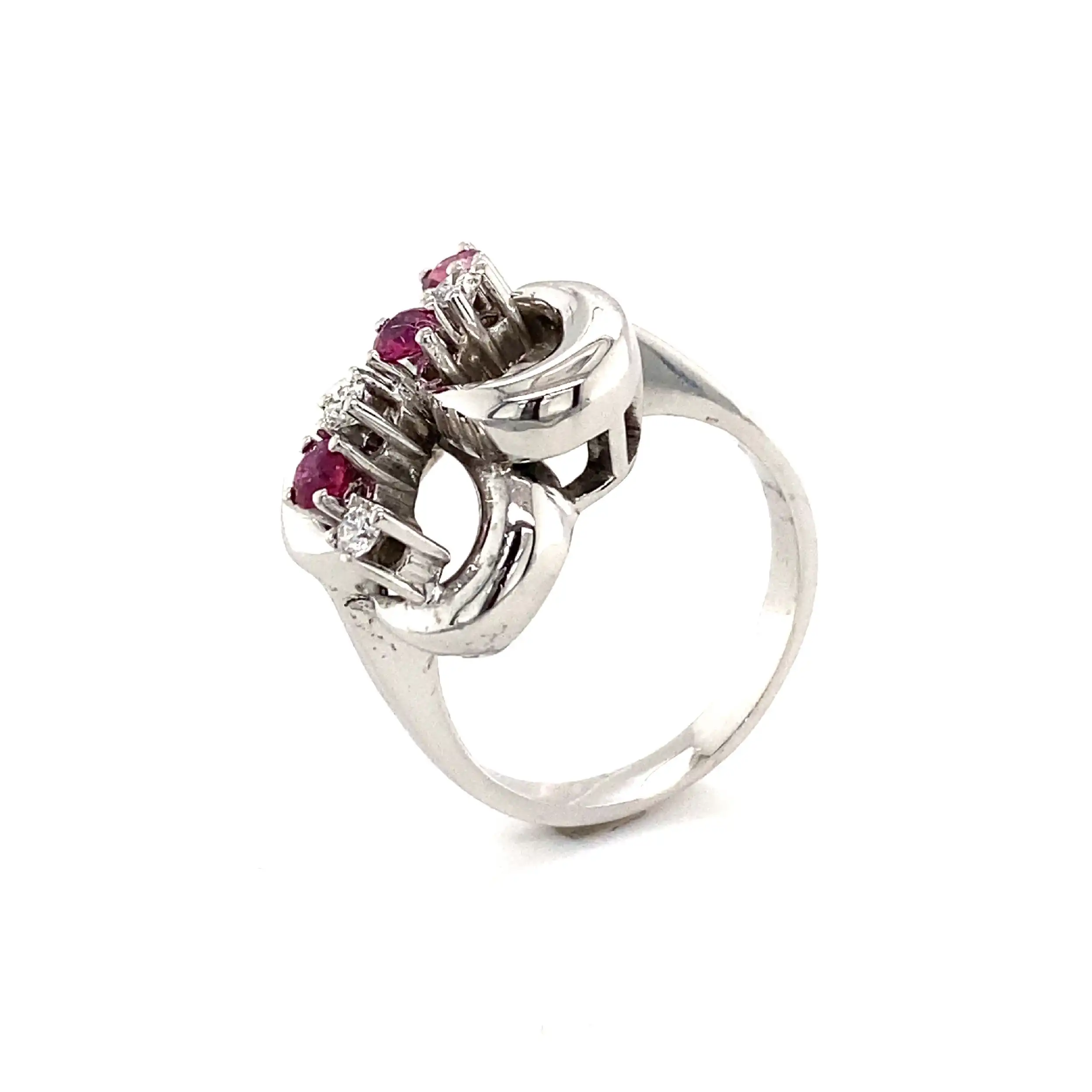 Ring Weißgold mit Rubinen & Brillanten