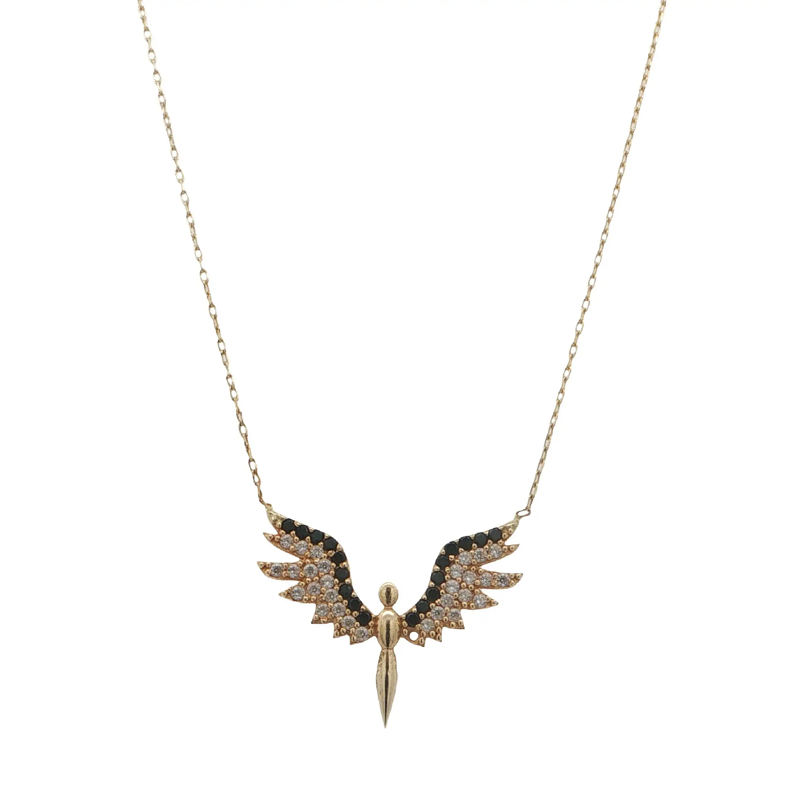 Collier Gelbgold Phoenix mit Farbsteinen & Zirkonia