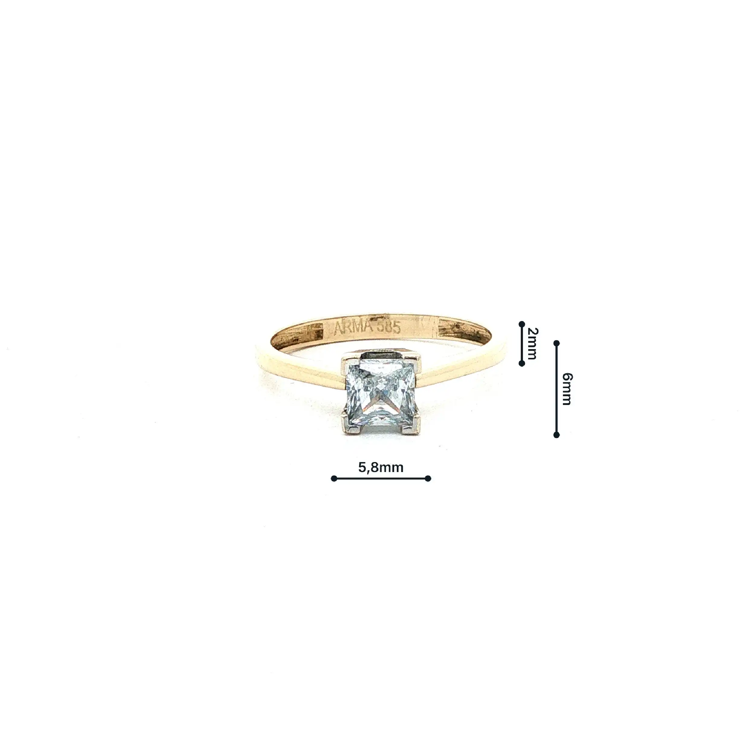 Ring Bicolor mit Carré-Zirkonia Ring Bicolor mit Carré-Zirkonia