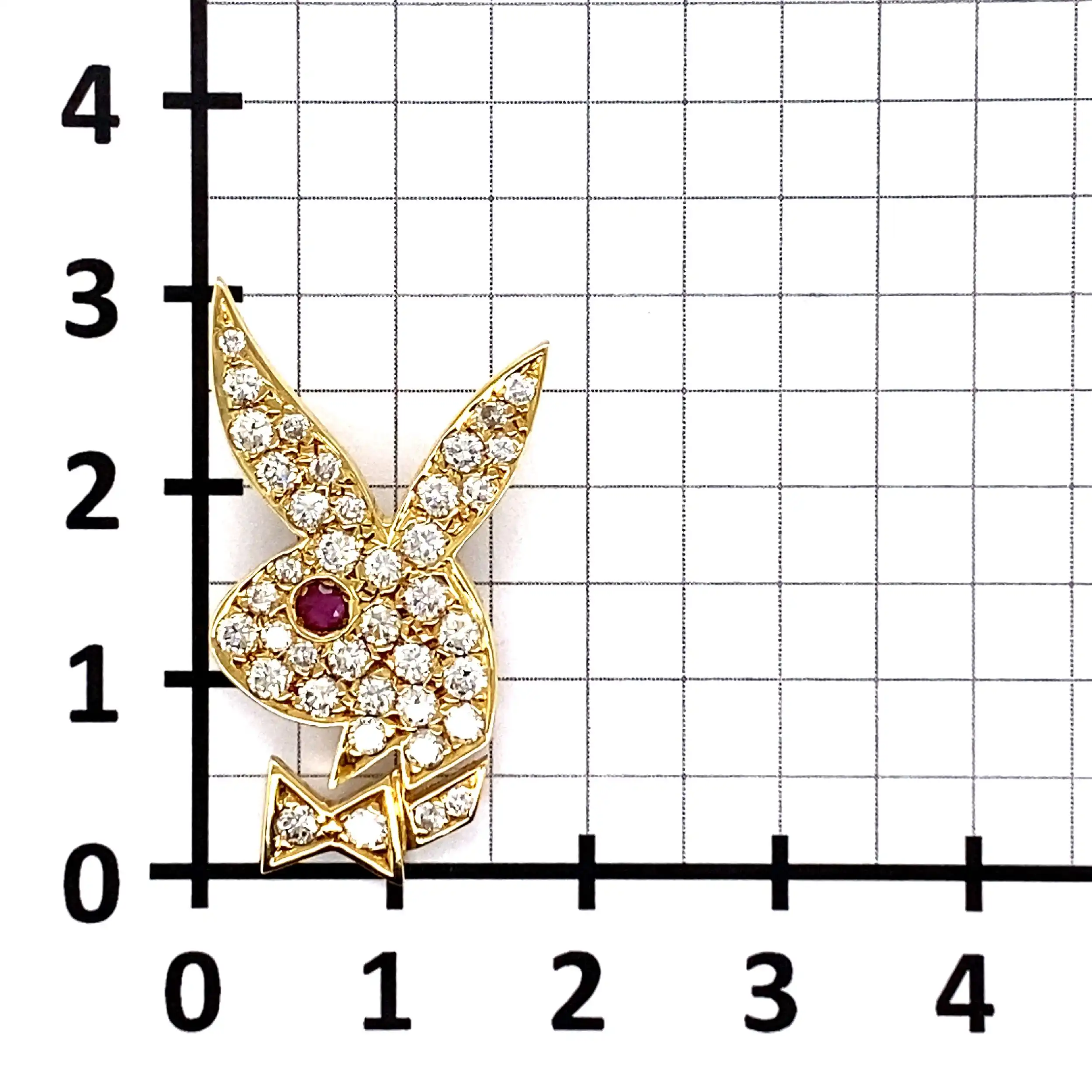 Anhänger Gelbgold Playboy mit Rubin & Brillanten