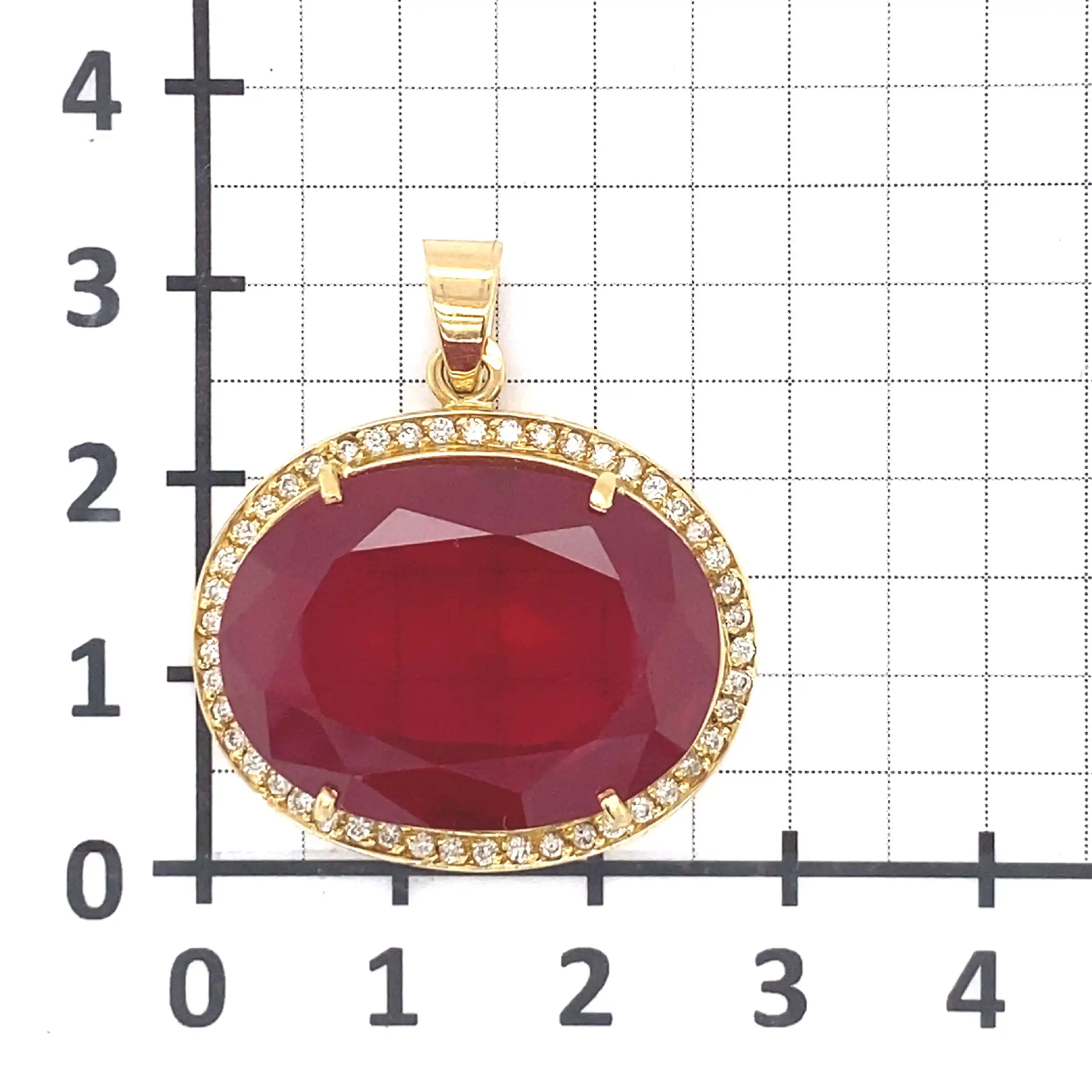 Anhänger Gelbgold mit Brillanten und synthetischem Rubin Anhänger Gelbgold mit Brillanten und synthetischem Rubin
