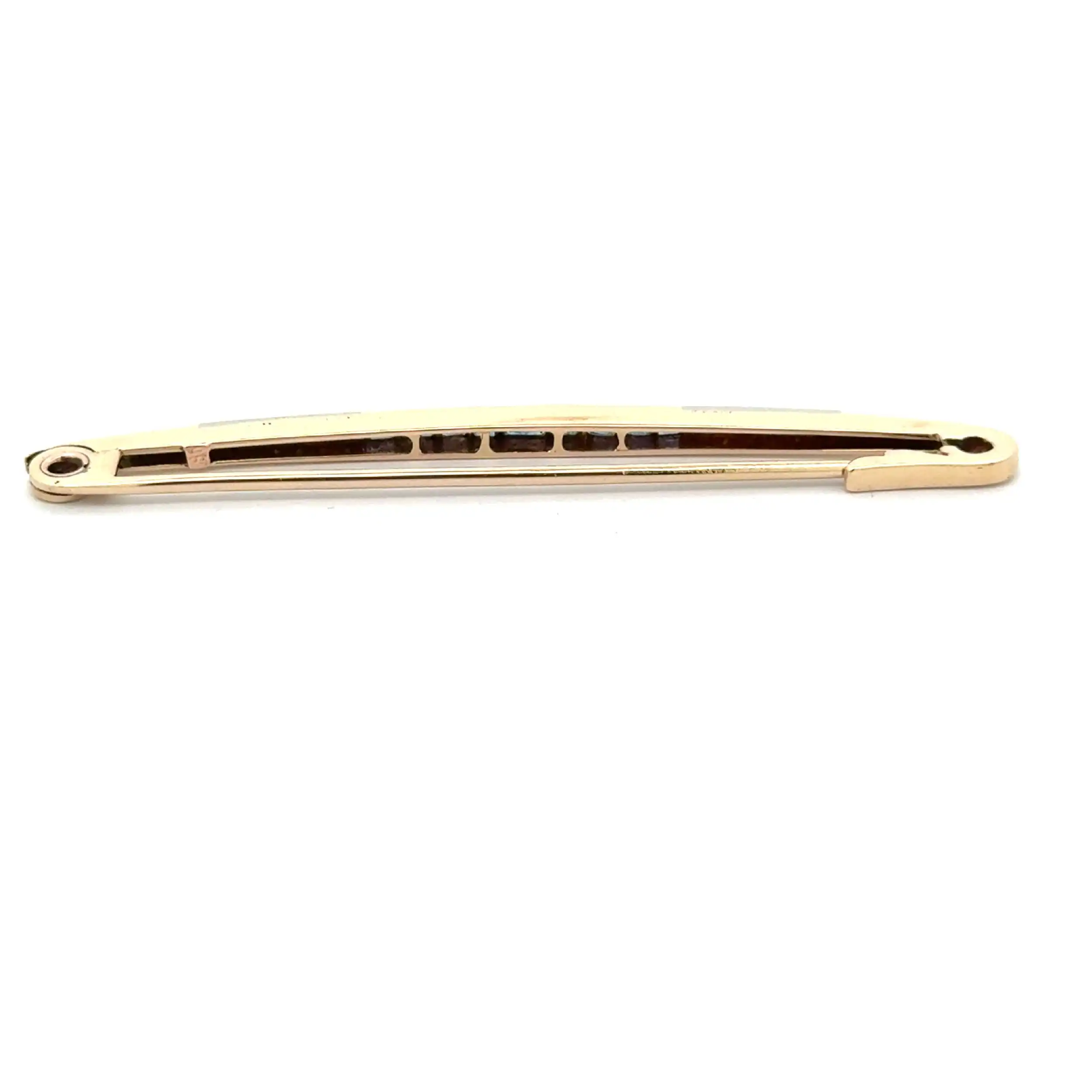 Nadel Gelbgold mit Saphiren & Diamantrosen