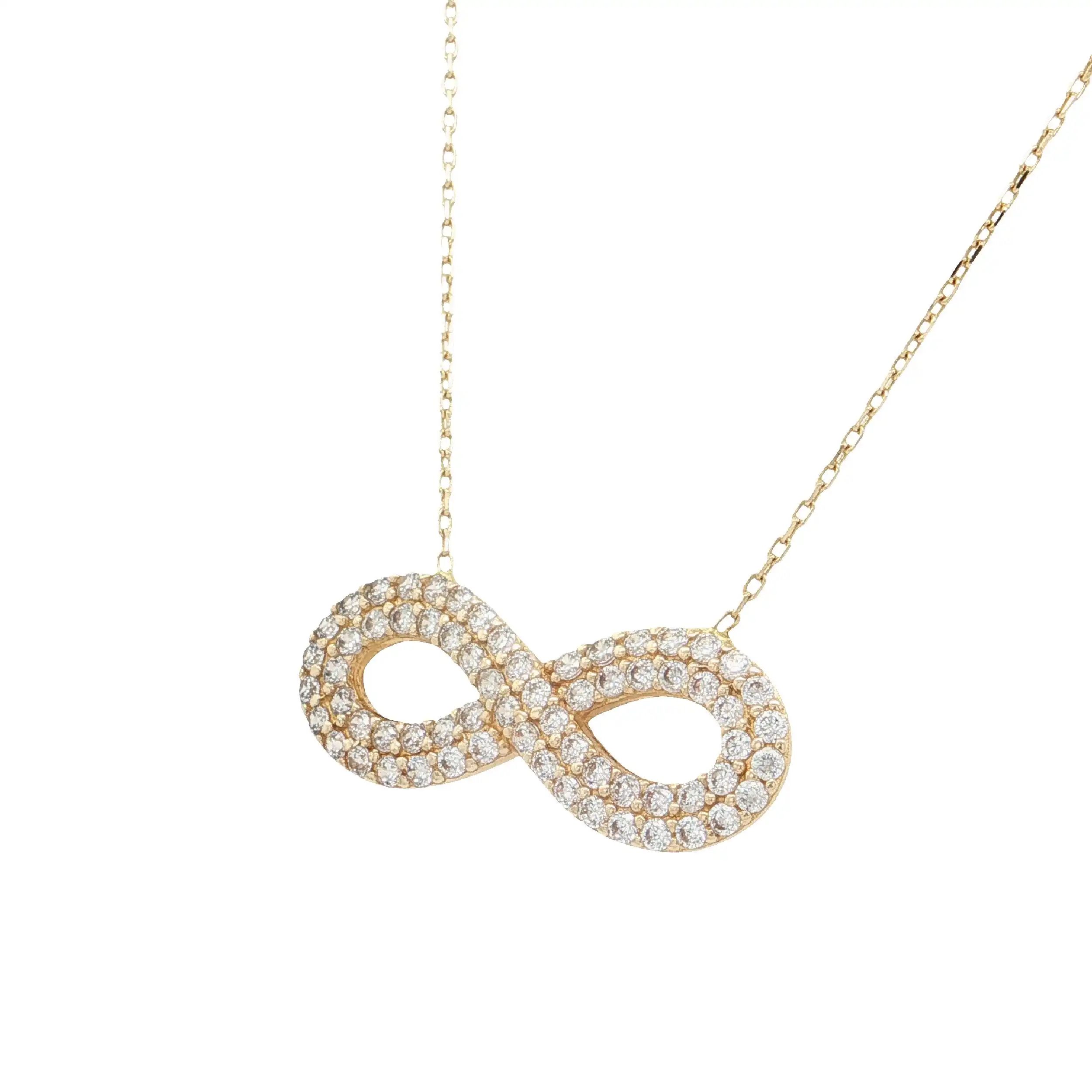 Kette Gelbgold "Unendlichkeit" mit Zirkonia Kette Gelbgold "Unendlichkeit" mit Zirkonia