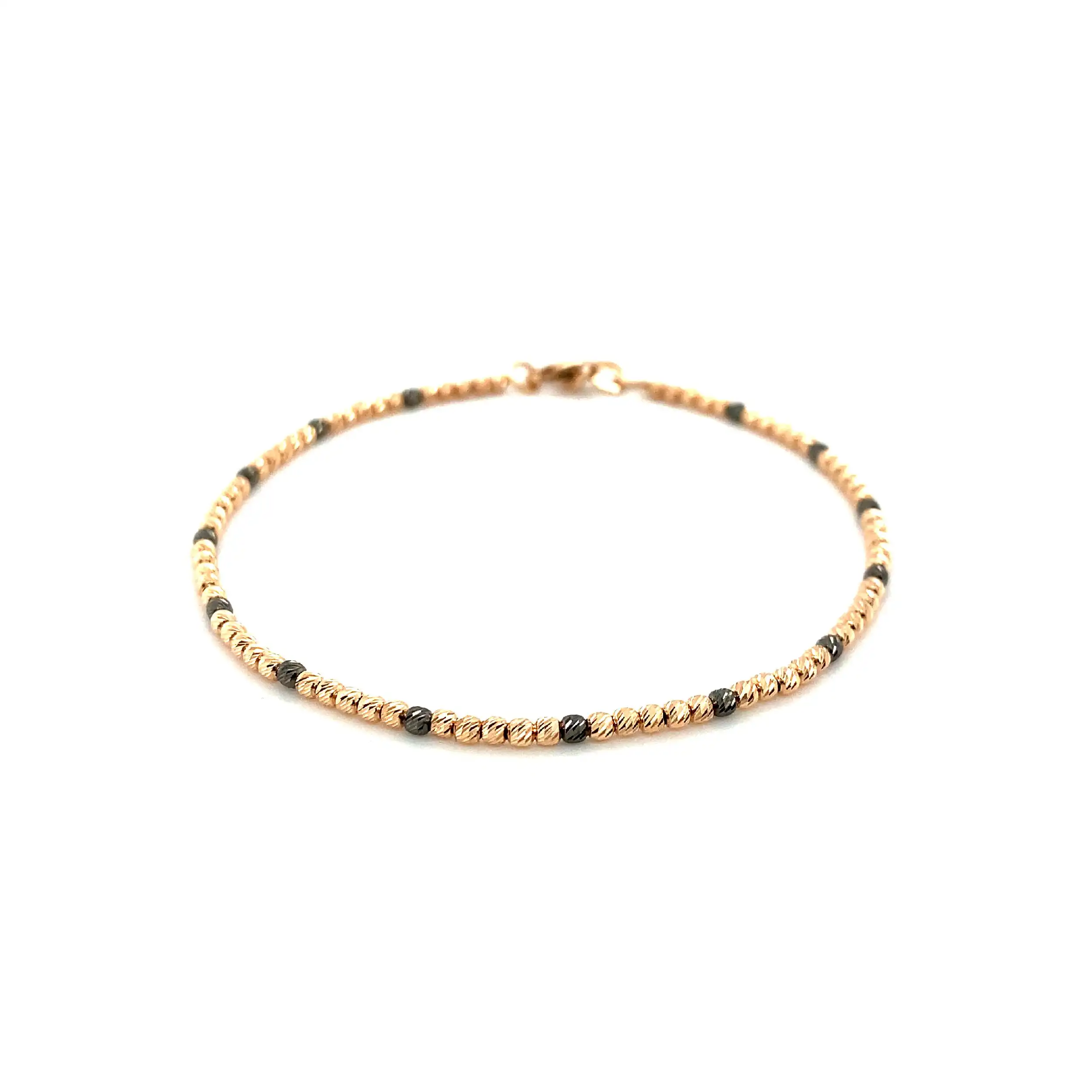 Kügelchenarmband Roségold/Schwarz diamantiert Kügelchenarmband Roségold/Schwarz diamantiert