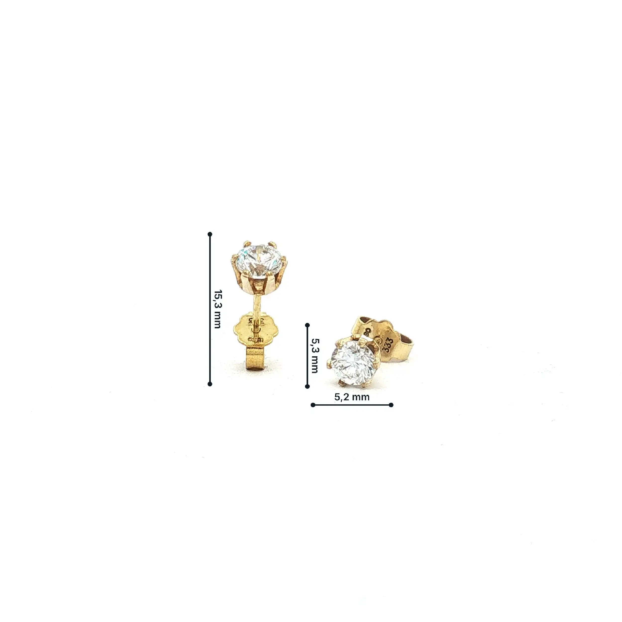 Paar Ohrstecker Gelbgold mit Zirkonia Paar Ohrstecker Gelbgold mit Zirkonia