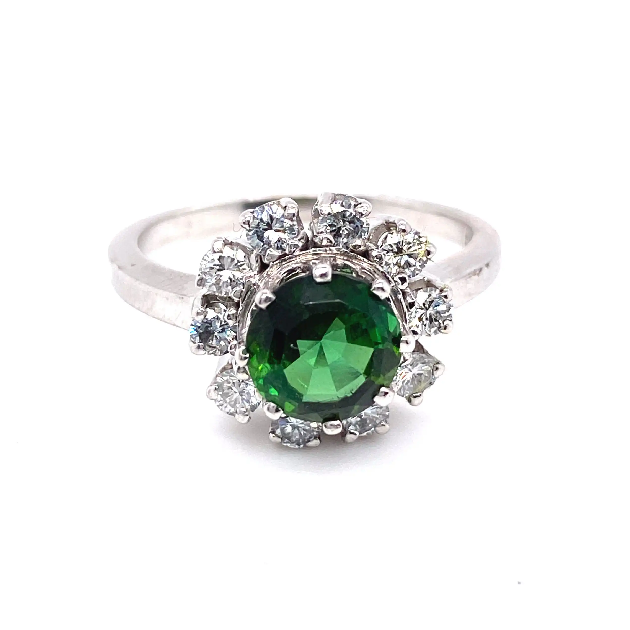 Ring Weißgold mit Turmalin und Brillanten Ring Weißgold mit Turmalin und Brillanten