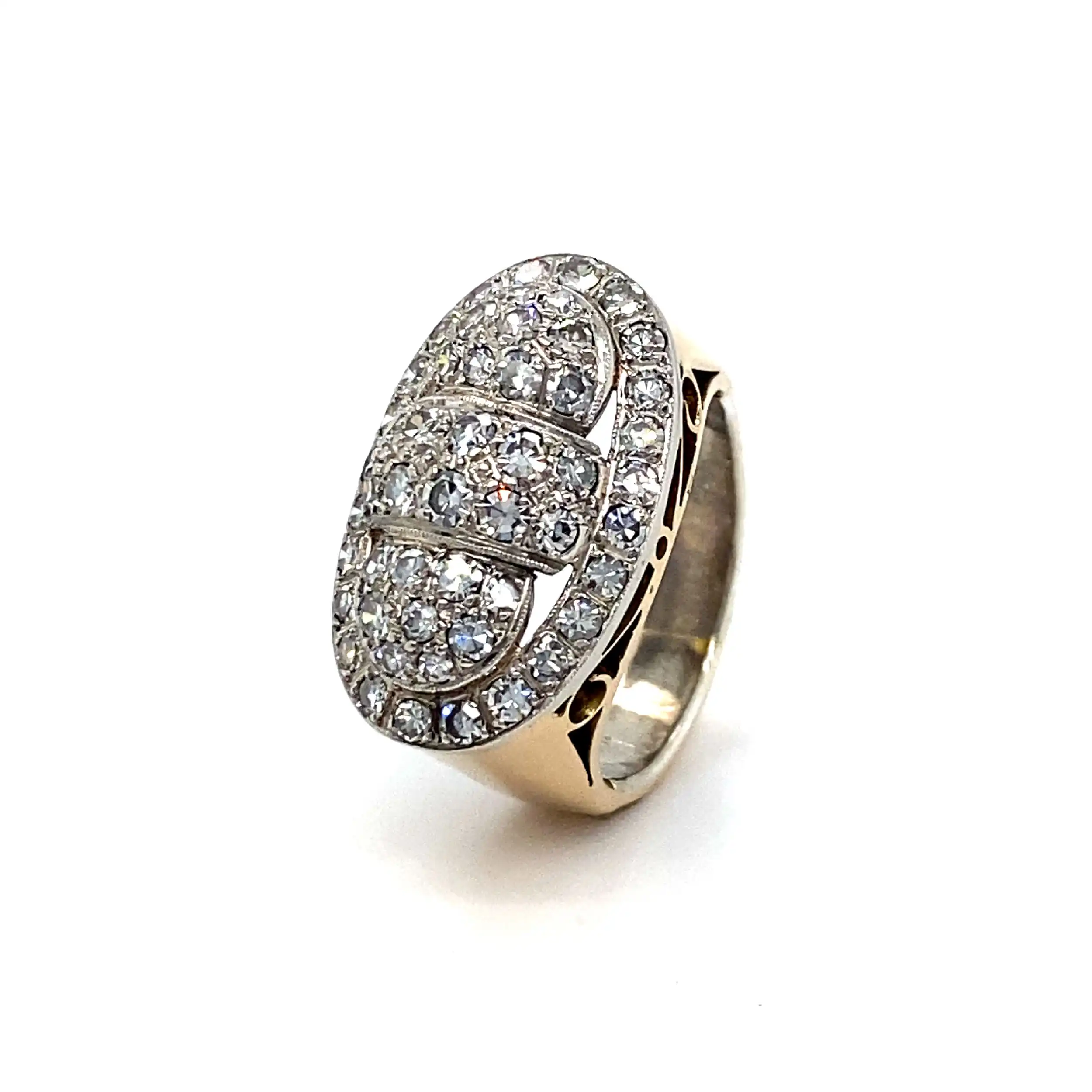 Ring Bicolor mit Diamanten insgesamt ca. 1ct. Ring Bicolor mit Diamanten insgesamt ca. 1ct.