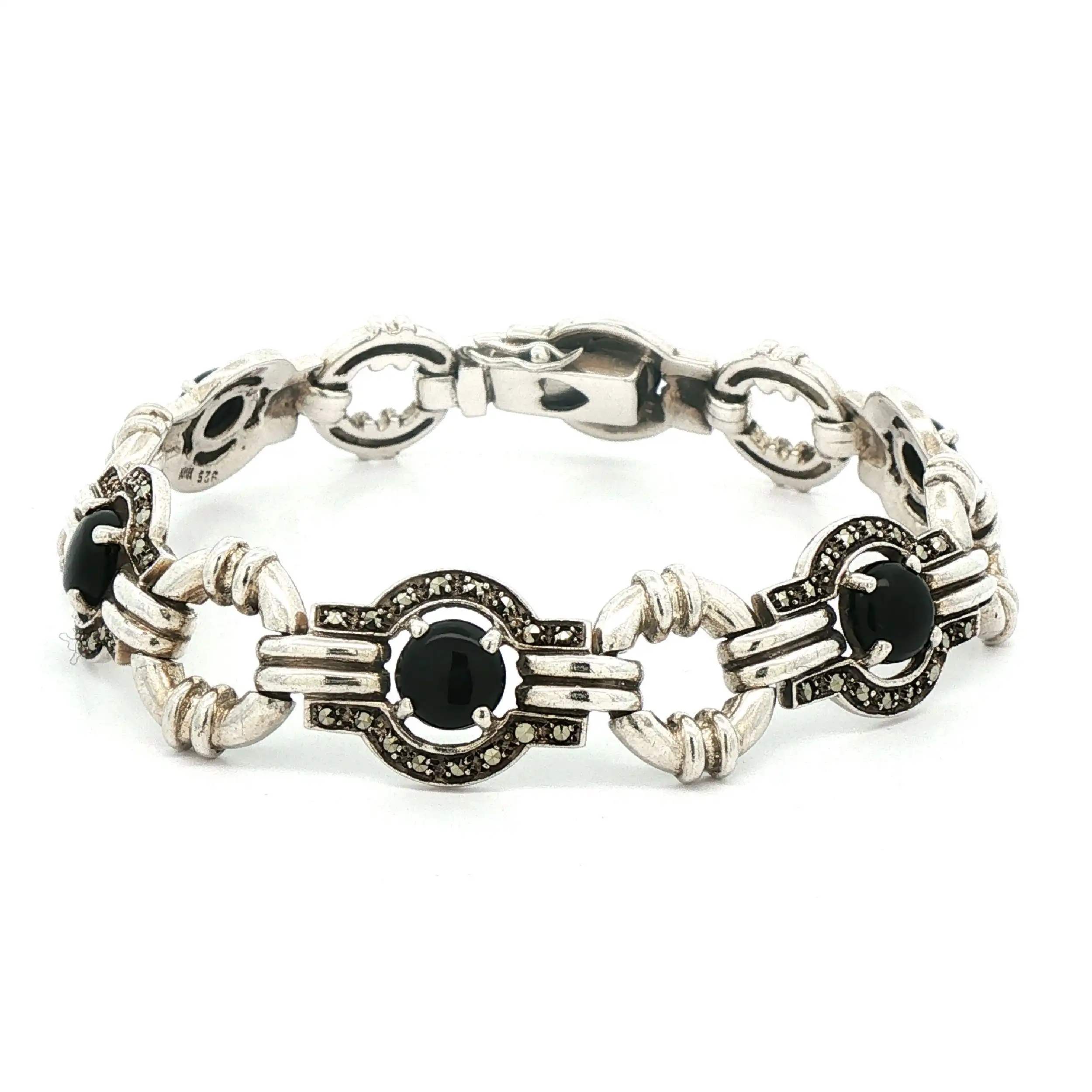 Armband Silber mit schwarzen Steinen Armband Silber mit schwarzen Steinen