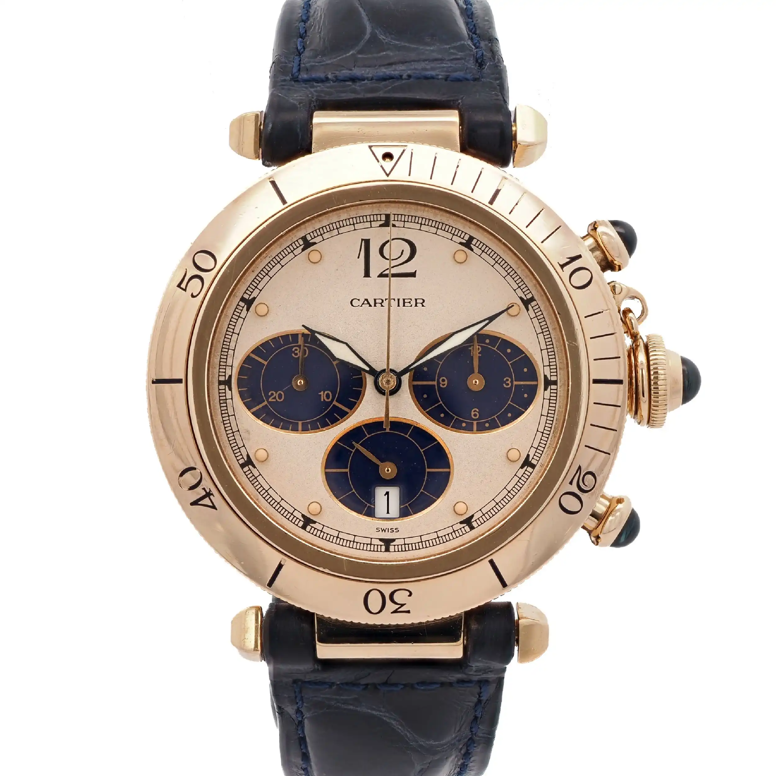 Herrenuhr Cartier Pasha Chronograph 30009 // 1992 Herrenuhr Cartier Pasha Chronograph 30009 // 1992