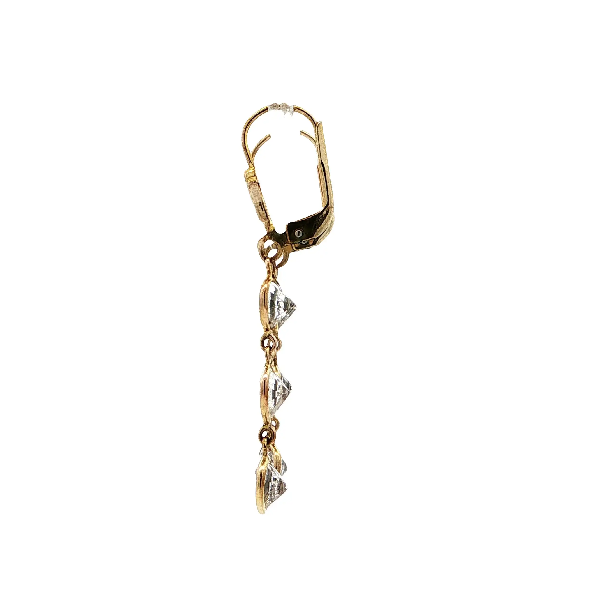 Ohrhänger Gelbgold "Herzen" mit Zirkonia