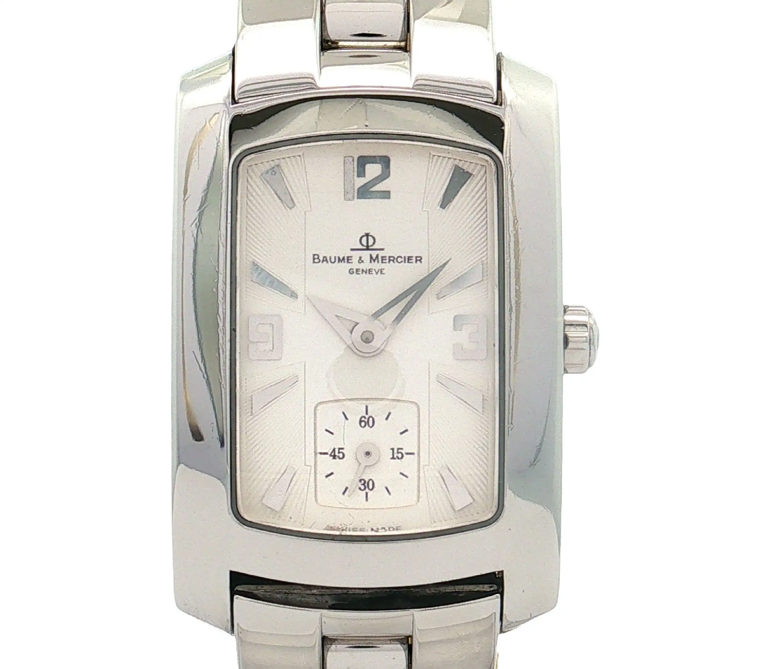 Damenuhr Baume & Mercier Hampton stahl Quarz Ref. 65309 mit Box  WERK DEFEKT!