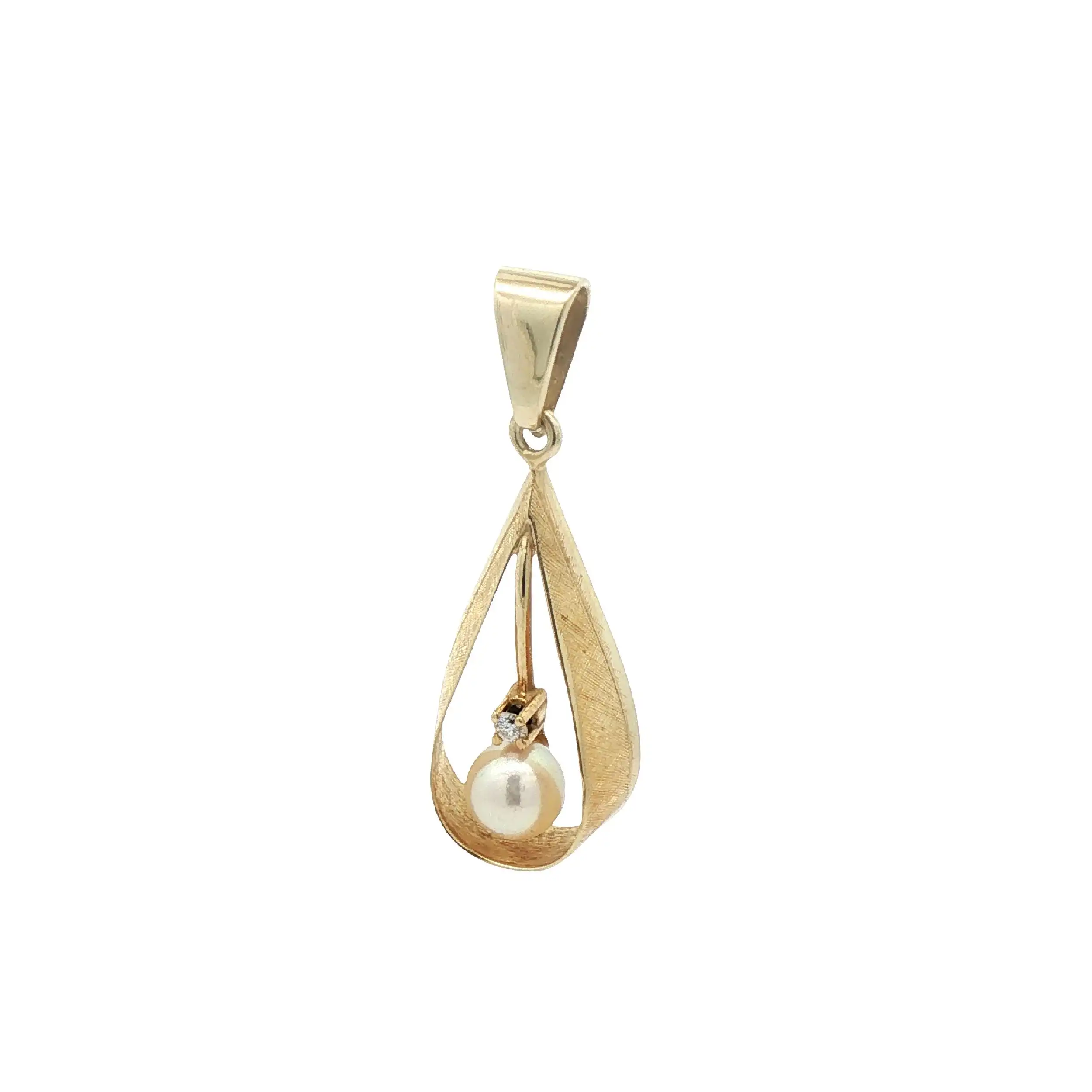 Anhänger Gelbgold mit Perle und Diamant