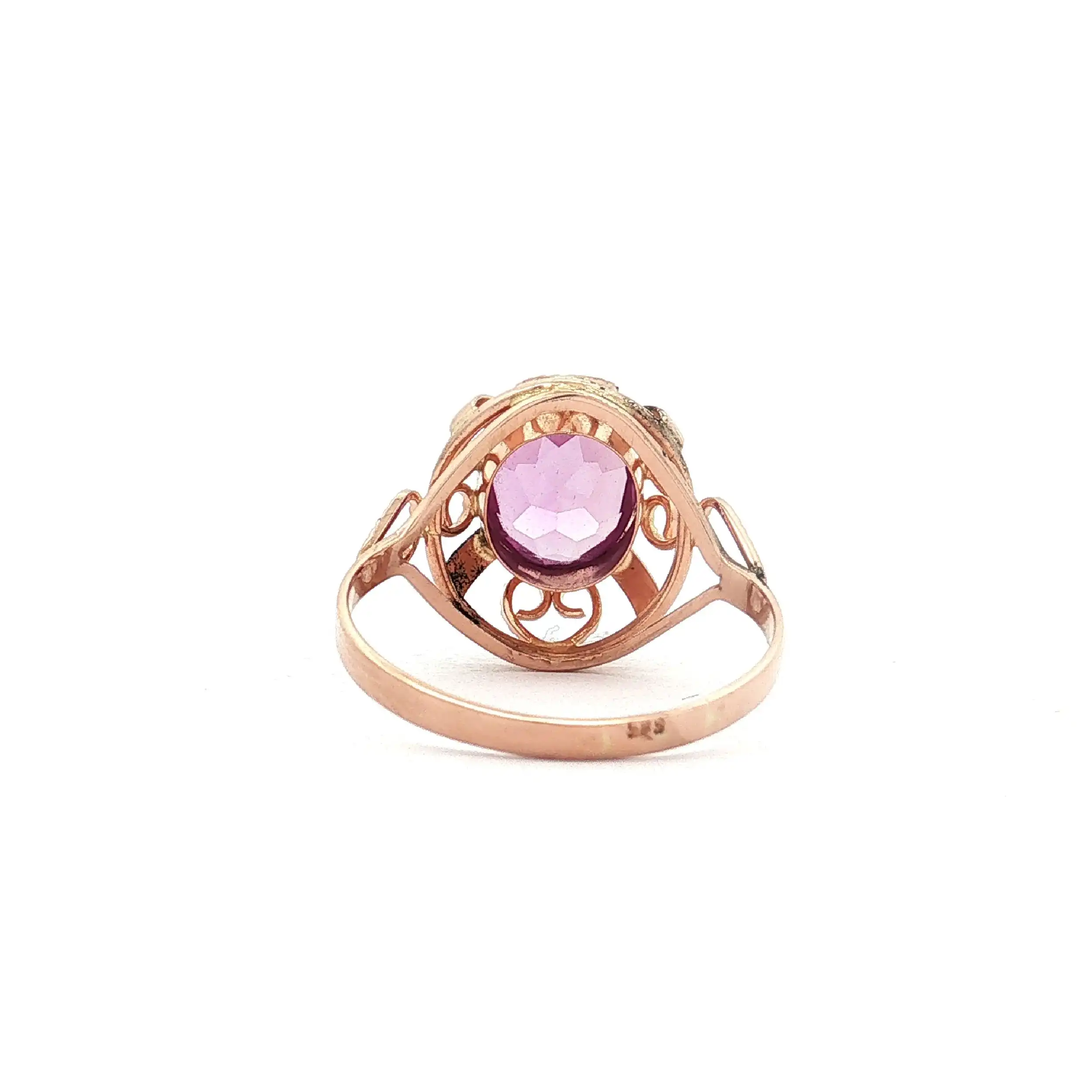 Ring Roségold mit lila Spinell