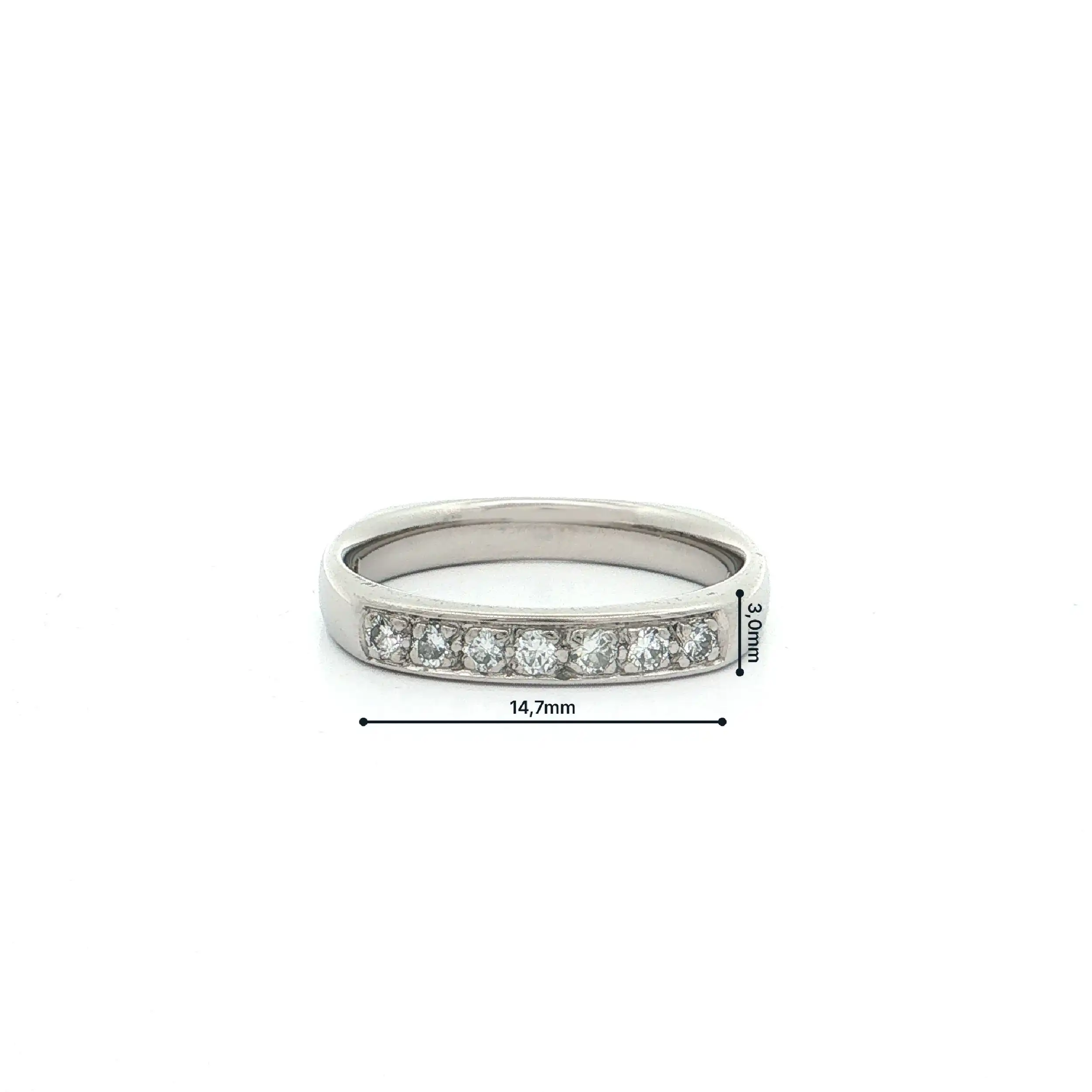 Halbmemoryring Weißgold mit Brillanten eckig "Niessing" Halbmemoryring Weißgold mit Brillanten eckig "Niessing"