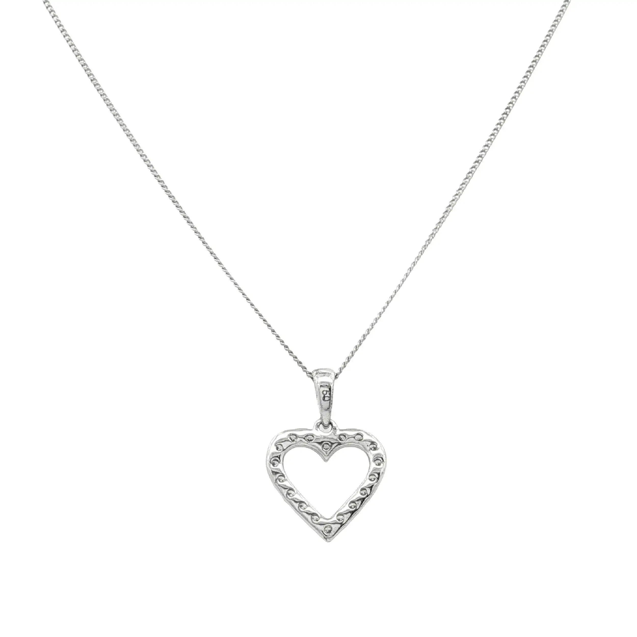 Kette mit Herzanhänger Brillantbesatz