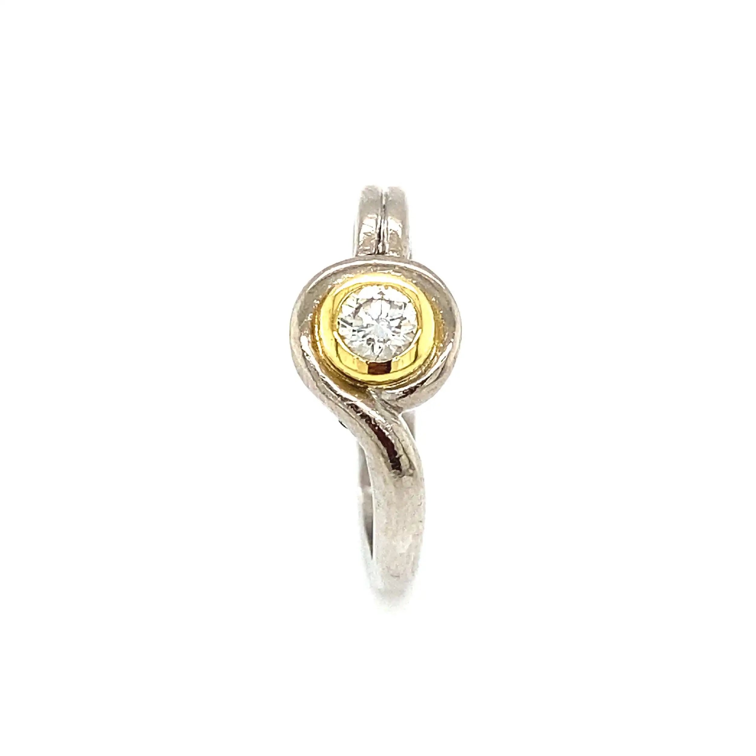 Ring Bicolor mit Brillant mit 0,31 graviert Ring Bicolor mit Brillant mit 0,31 graviert