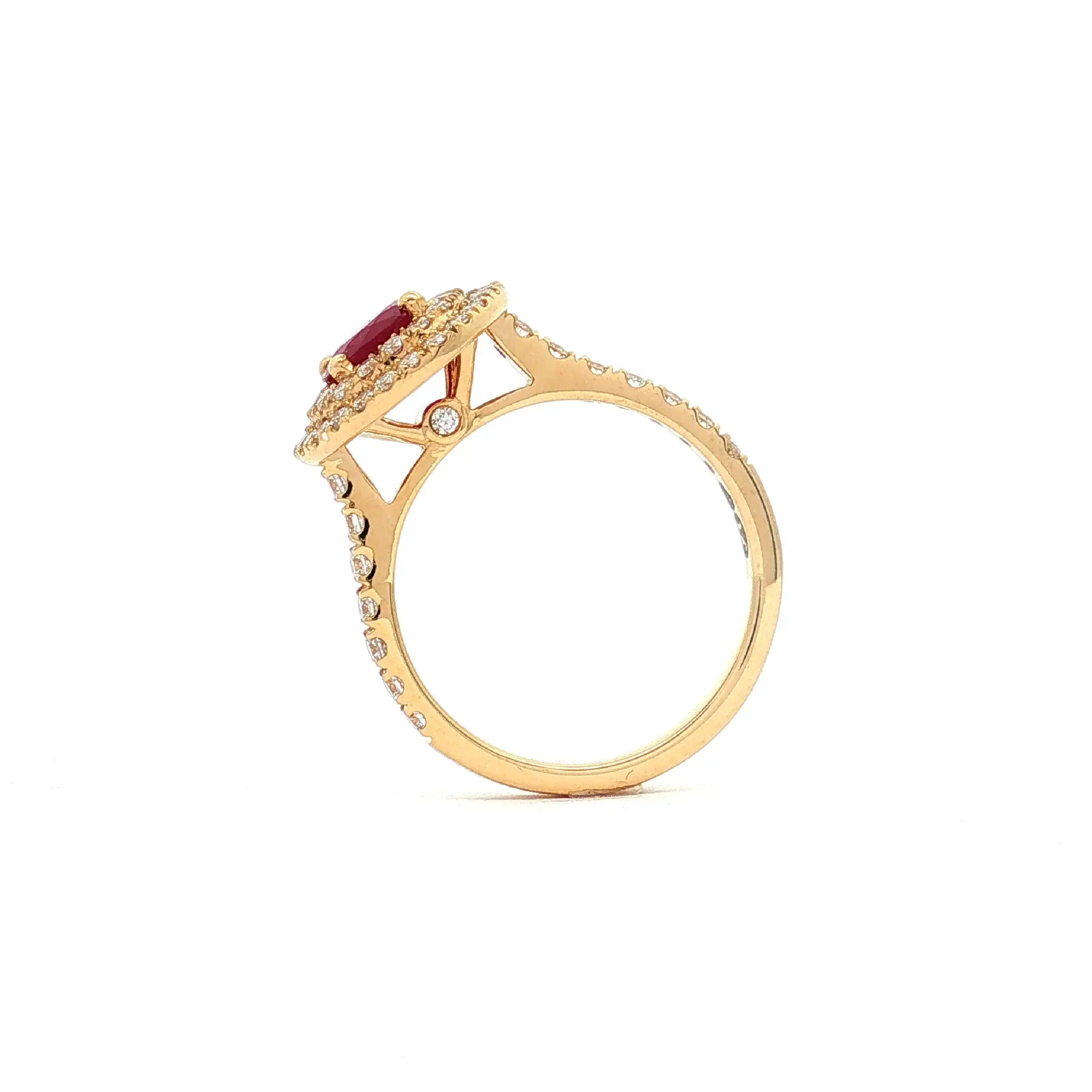 Ring Gelbgold mit Rubinen und Brillanten
