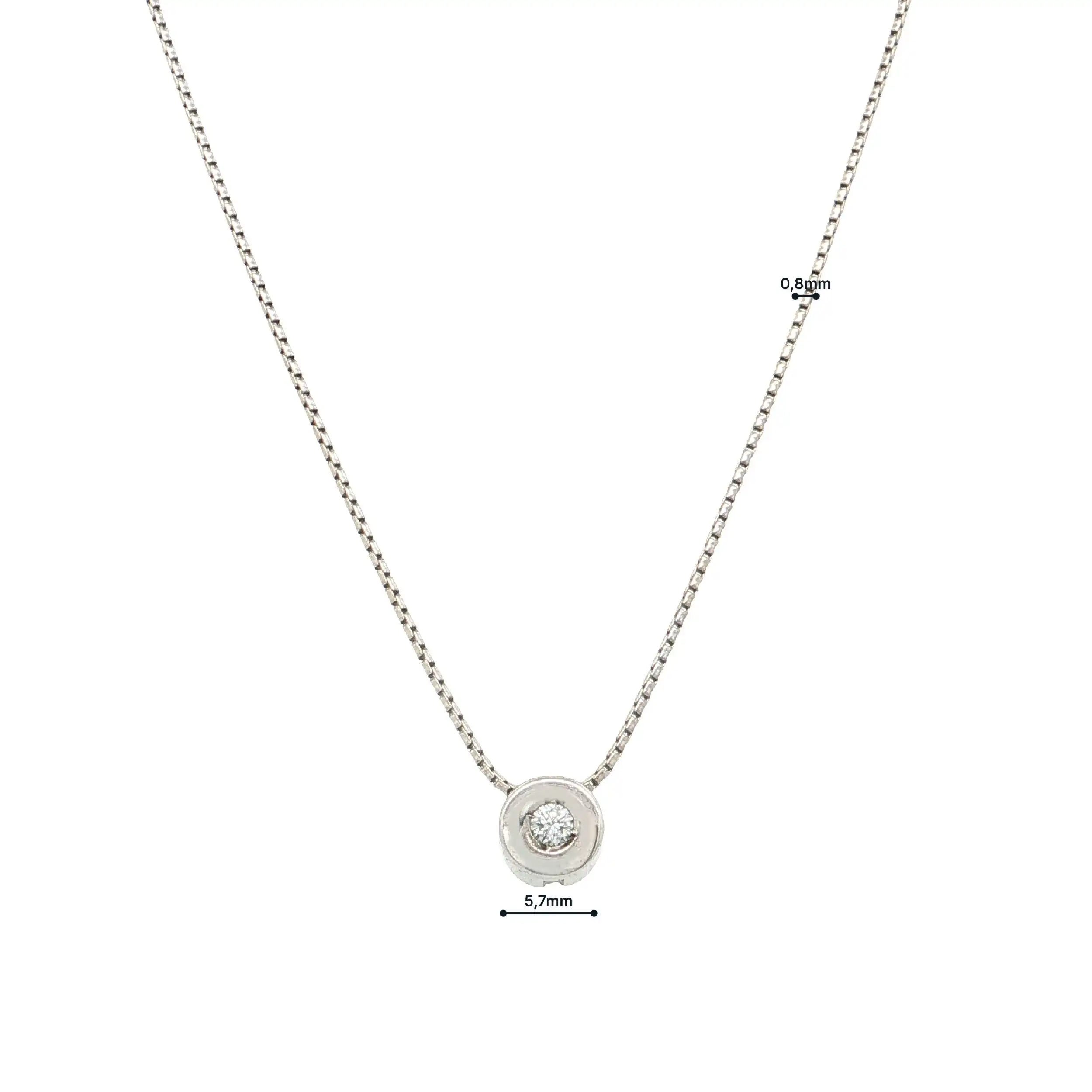 Kette Weißgold mit Anhänger mit Brillant