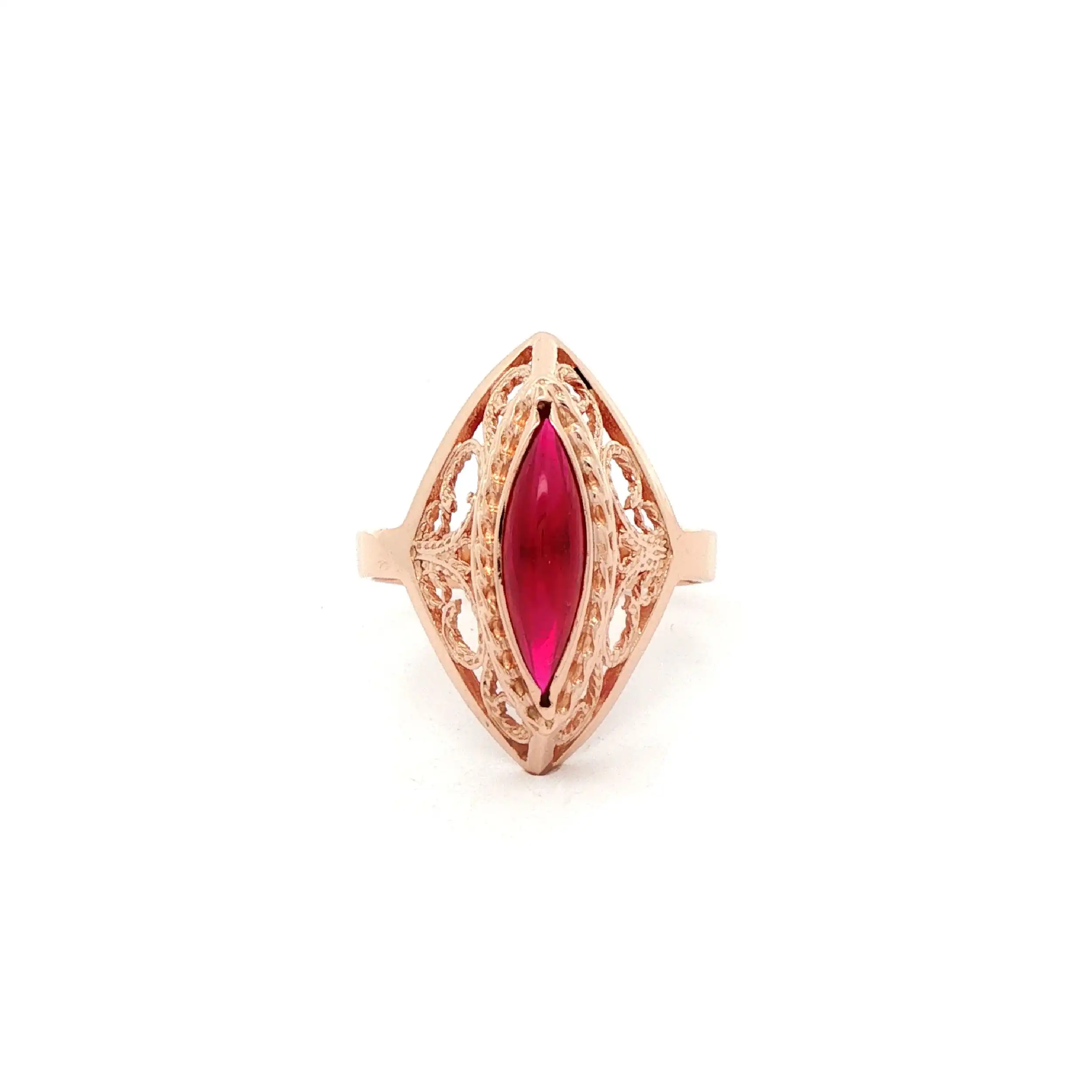 Ring Rotgold mit rotem Farbstein Ring Rotgold mit rotem Farbstein