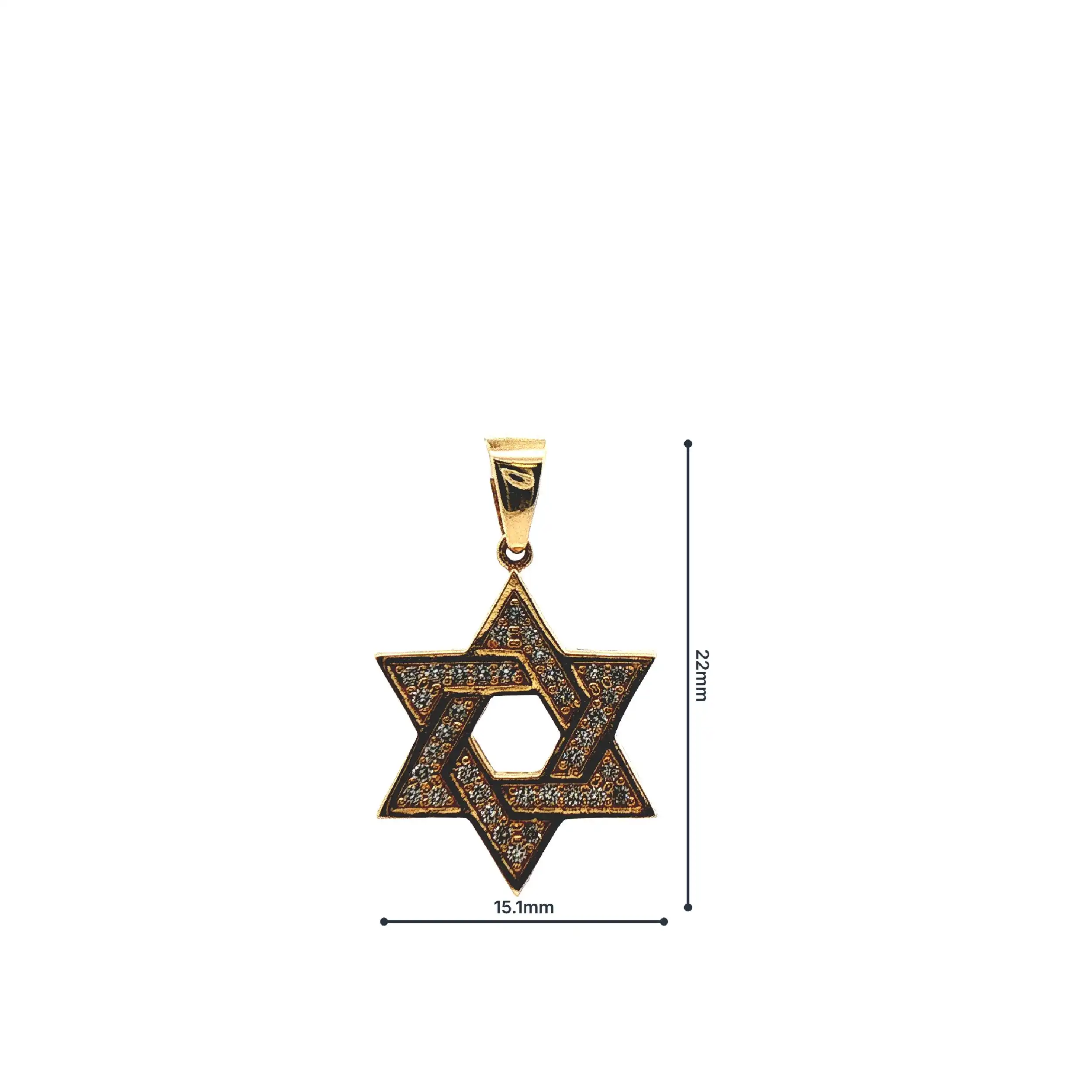 Anhänger Gelbgold Davidstern mit Zirkonia