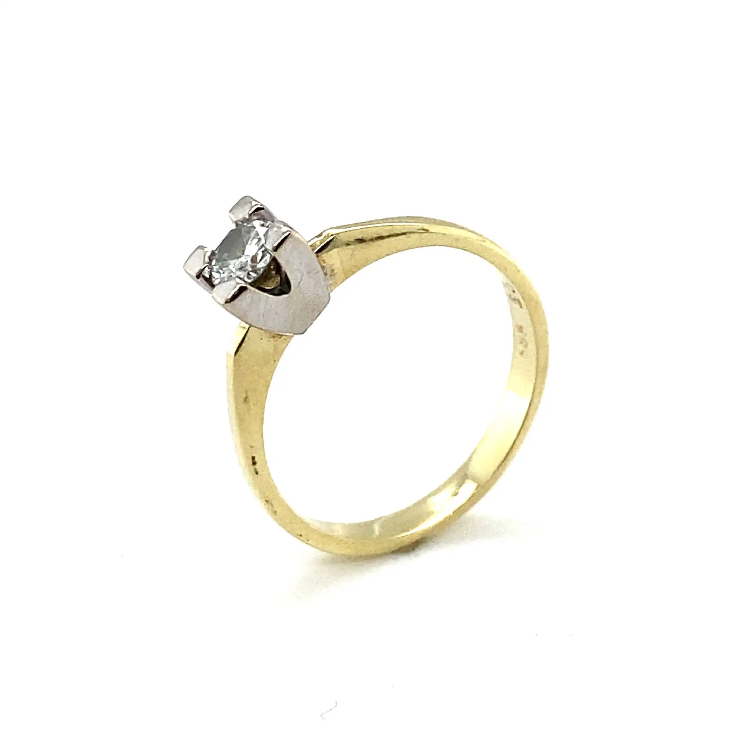 Ring Bicolor mit solitär Brillant Ring Bicolor mit solitär Brillant