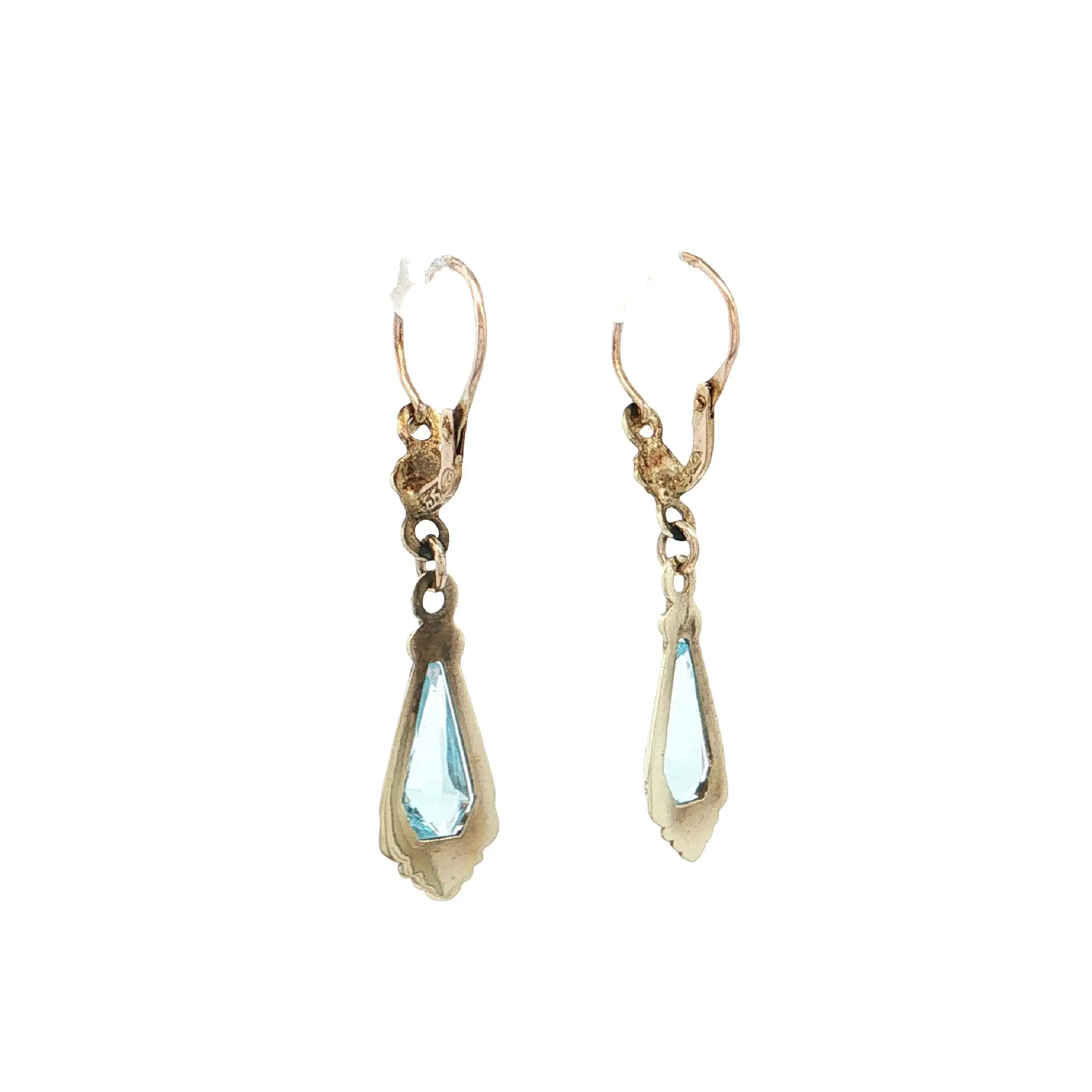 Ohrhänger Gelbgold mit Aquamarin