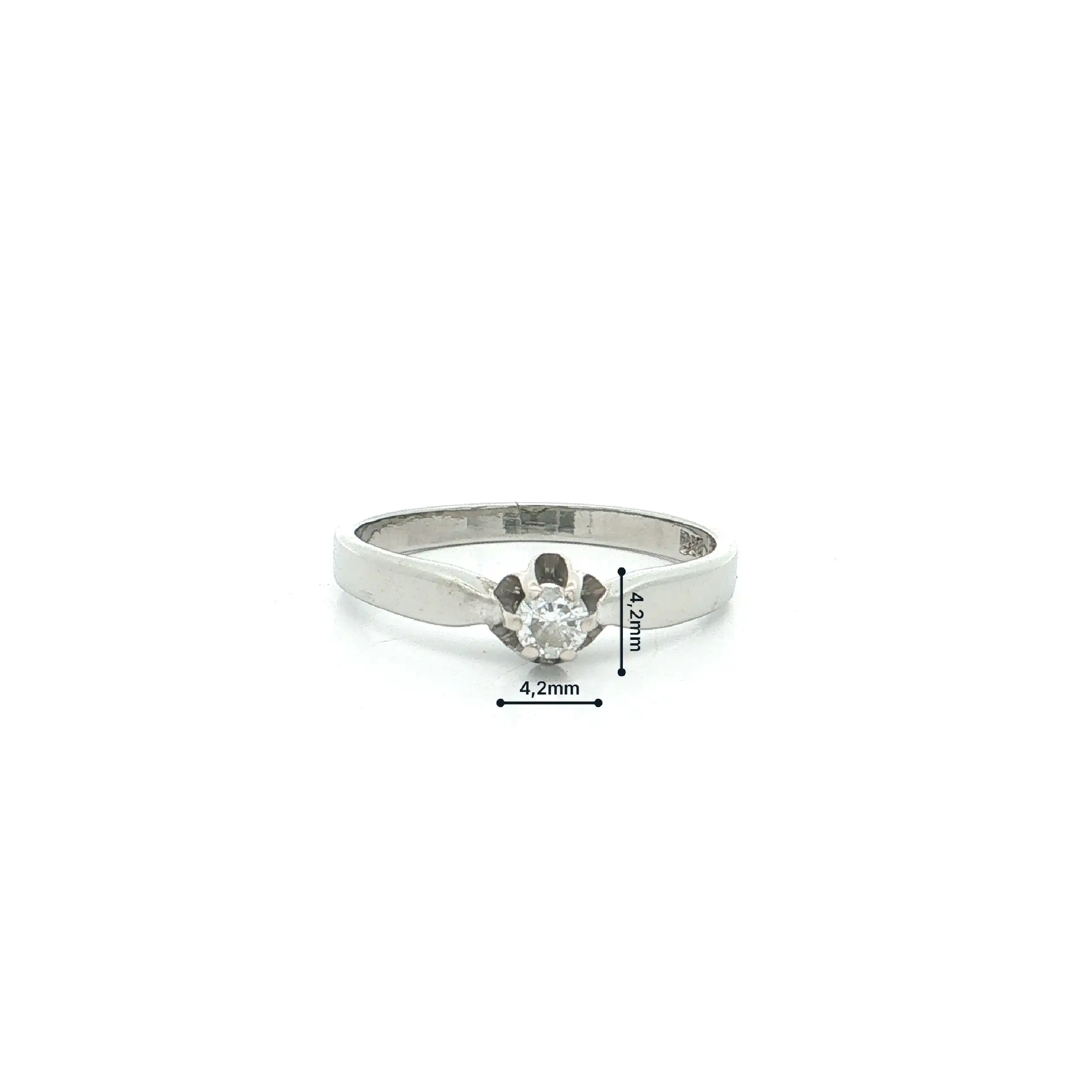 Ring Weißgold mit Brillant, graviert mit 0,10ct