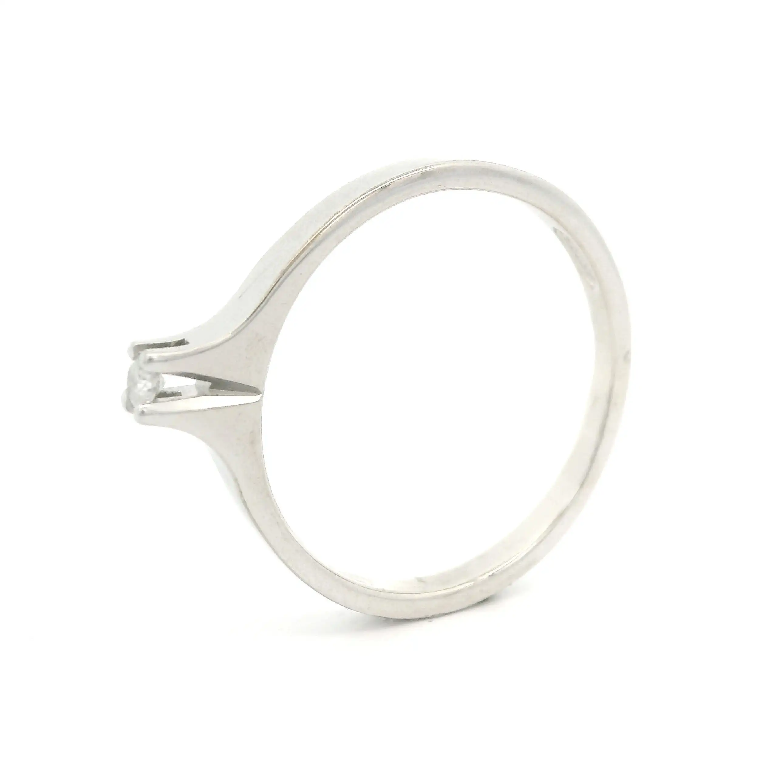 Ring Weißgold mit Brillant, graviert mit 0,04ct Ring Weißgold mit Brillant, graviert mit 0,04ct
