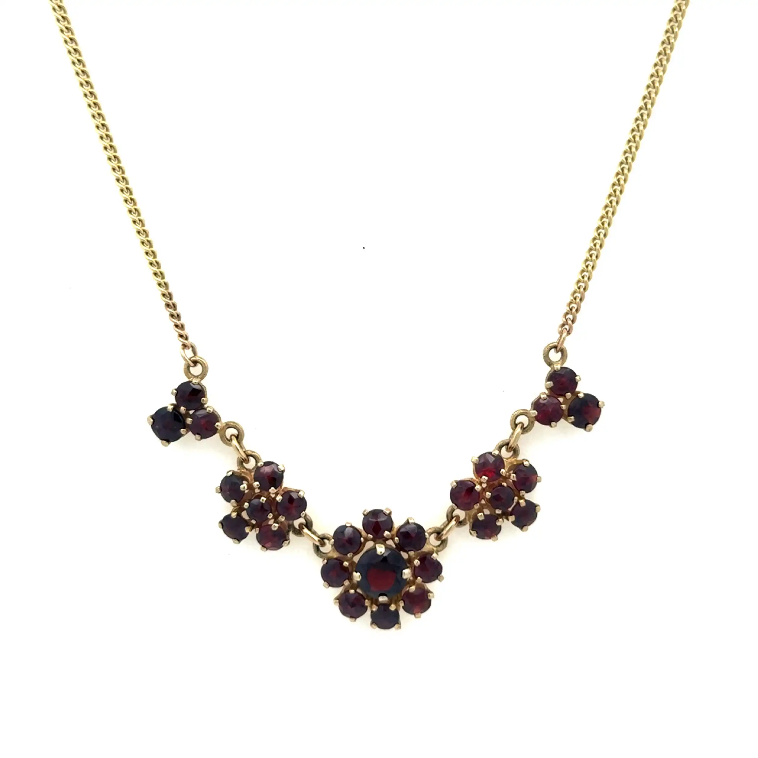 Collier Gelbgold mit Granat Collier Gelbgold mit Granat