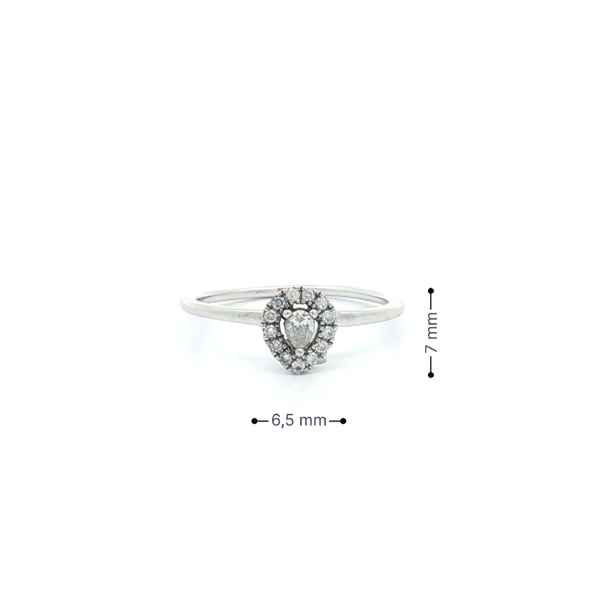 Ring Weißgold mit Brillanten und Diamant im Tropfenschliff Christ Ring Weißgold mit Brillanten und Diamant im Tropfenschliff Christ