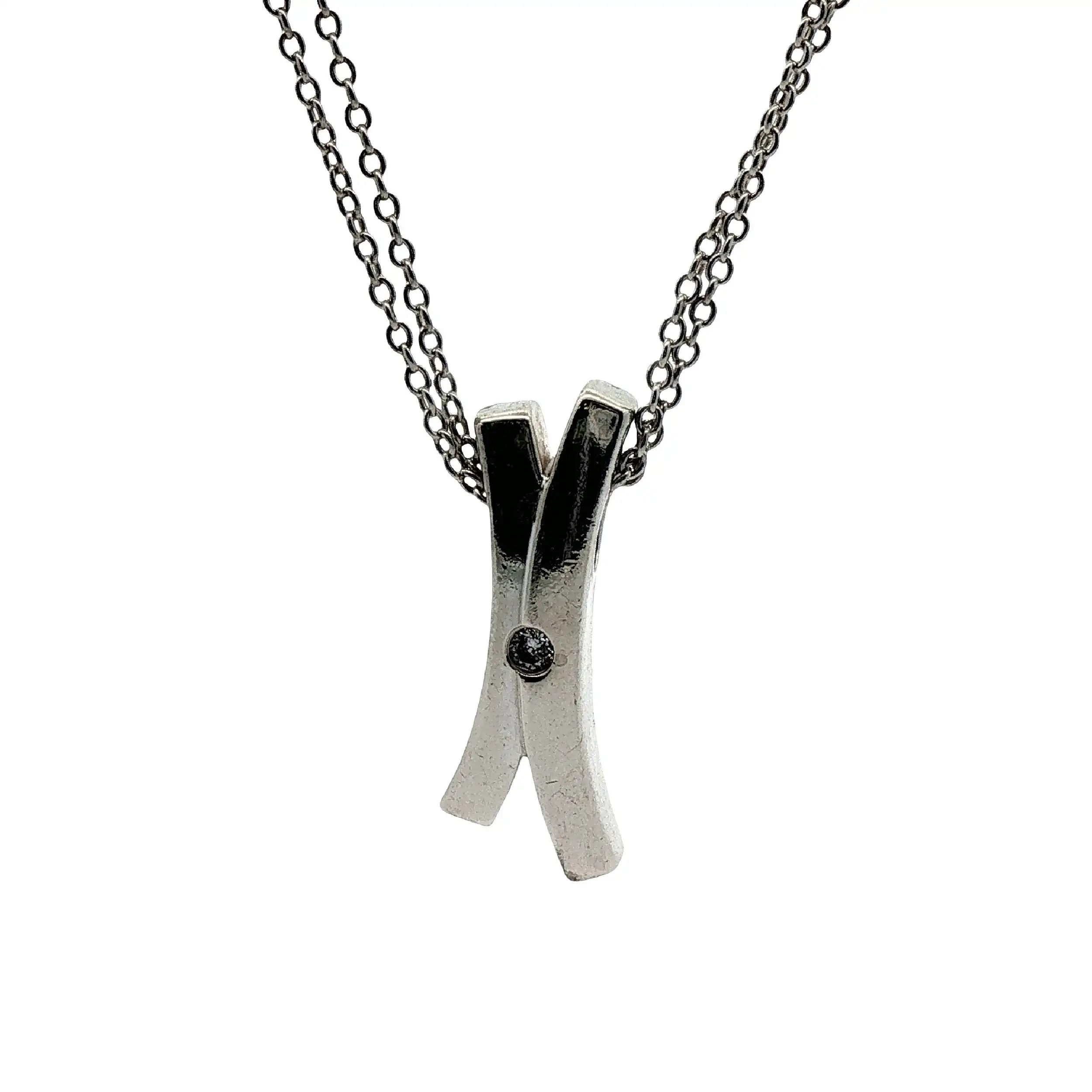 Ankerkette Silber mit Anhänger und Zirkonia Ankerkette Silber mit Anhänger und Zirkonia