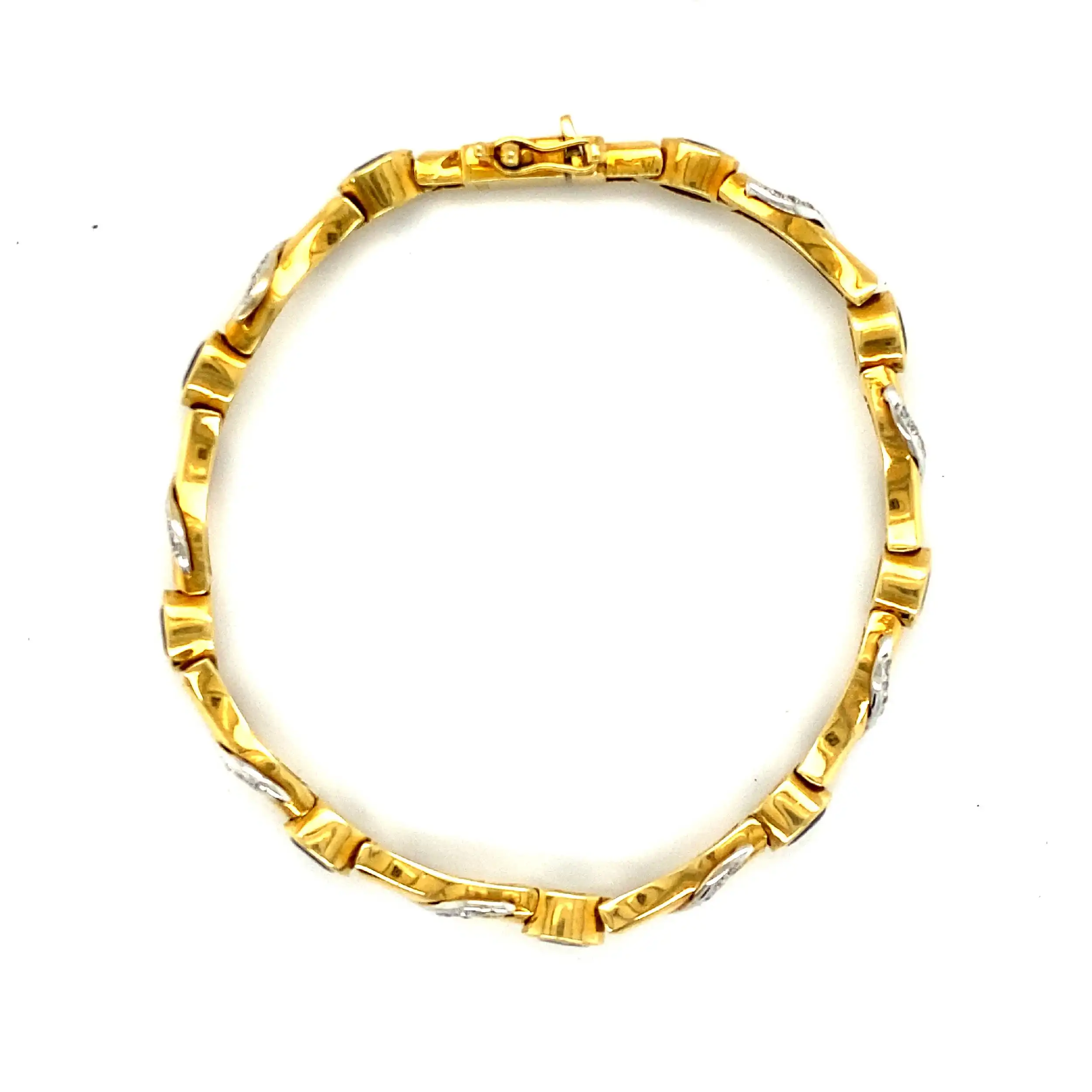 Armband Bicolor mit Saphiren und Brillanten Armband Bicolor mit Saphiren und Brillanten
