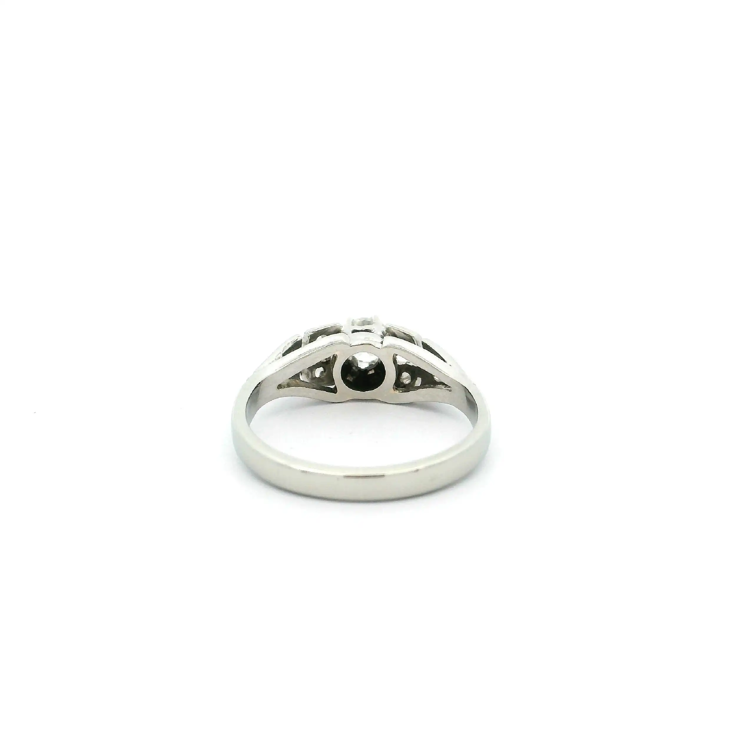 Ring Weißgold mit Brillant & Diamantrosen