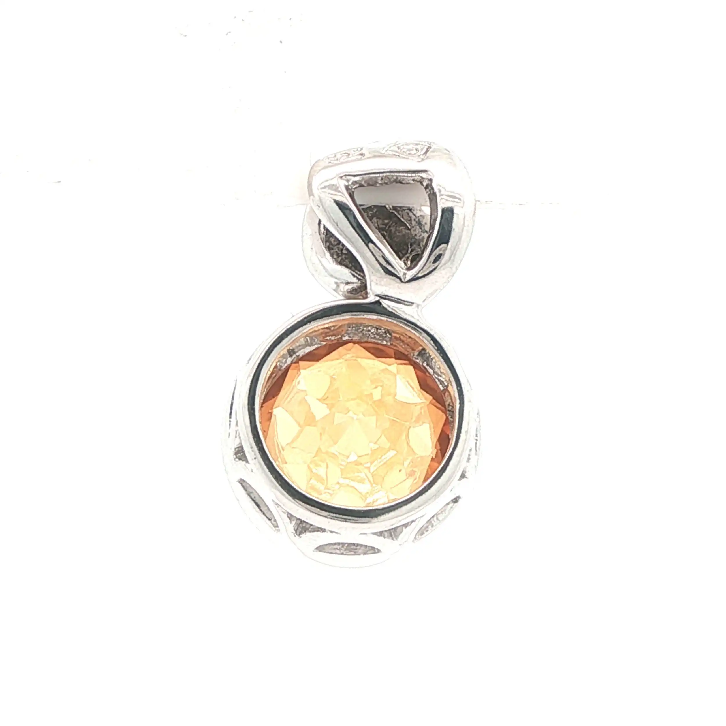 Anhänger Silber mit orangenem Farbstein