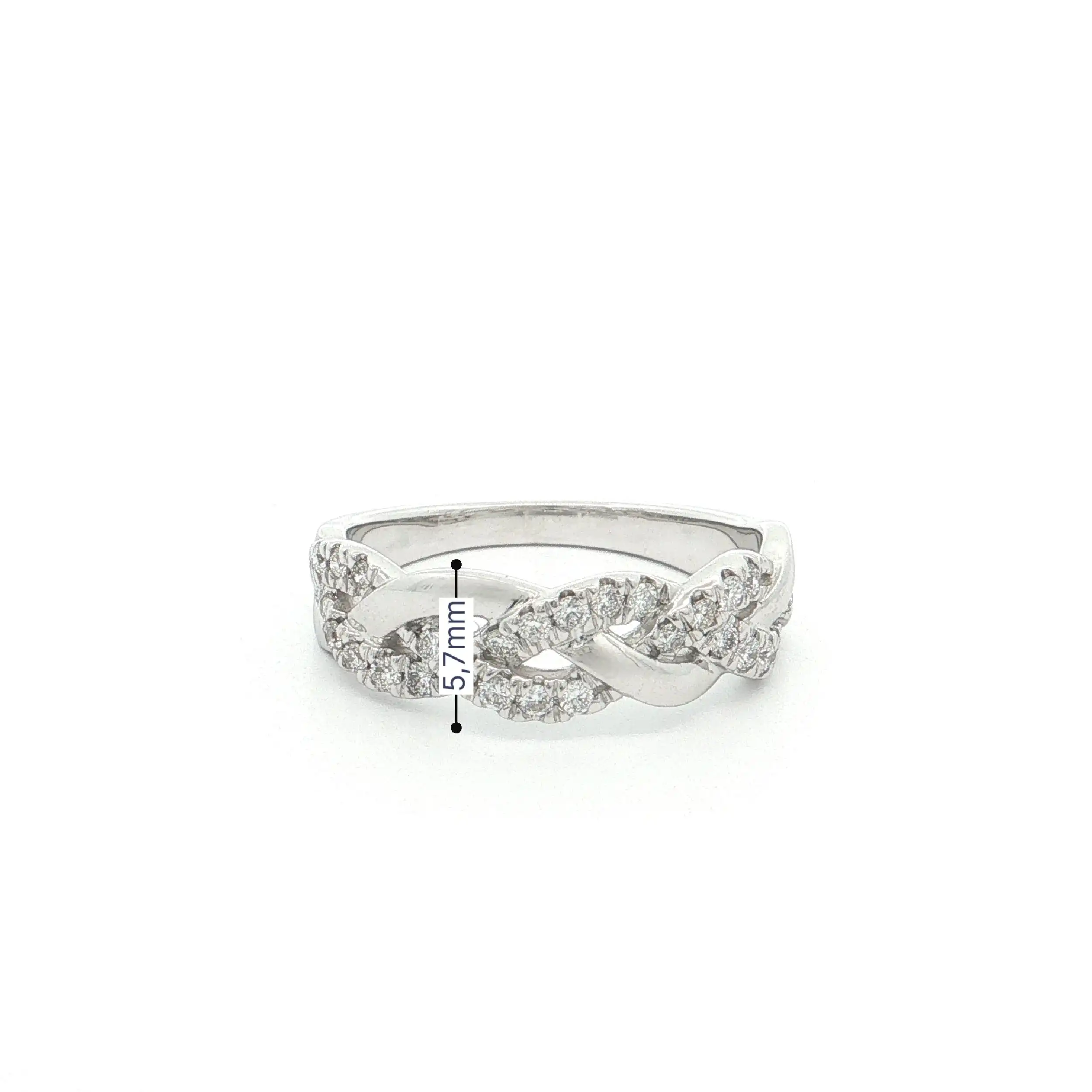 Ring Weißgold geflochten mit Brillanten Ring Weißgold geflochten mit Brillanten