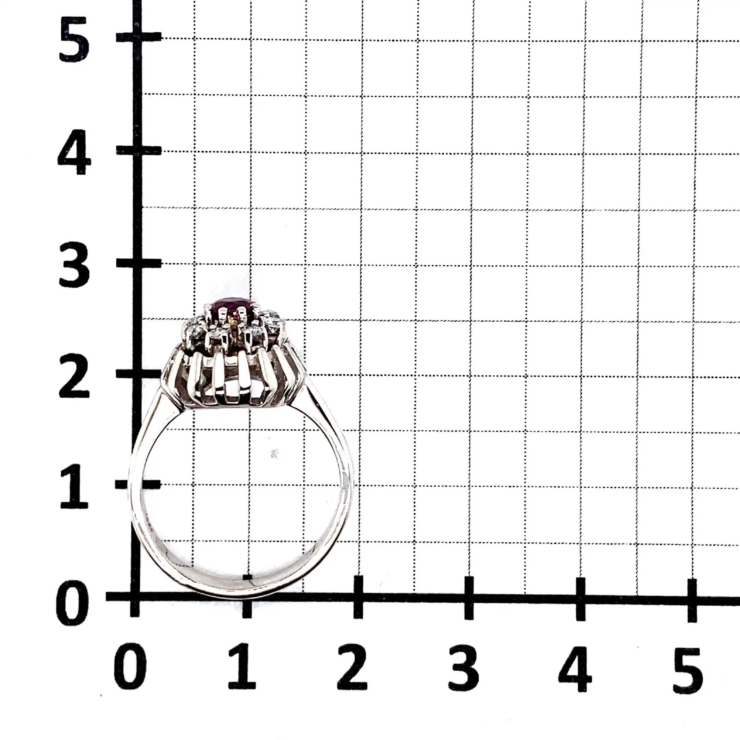 Ring Weißgold mit Rubin und Brillanten