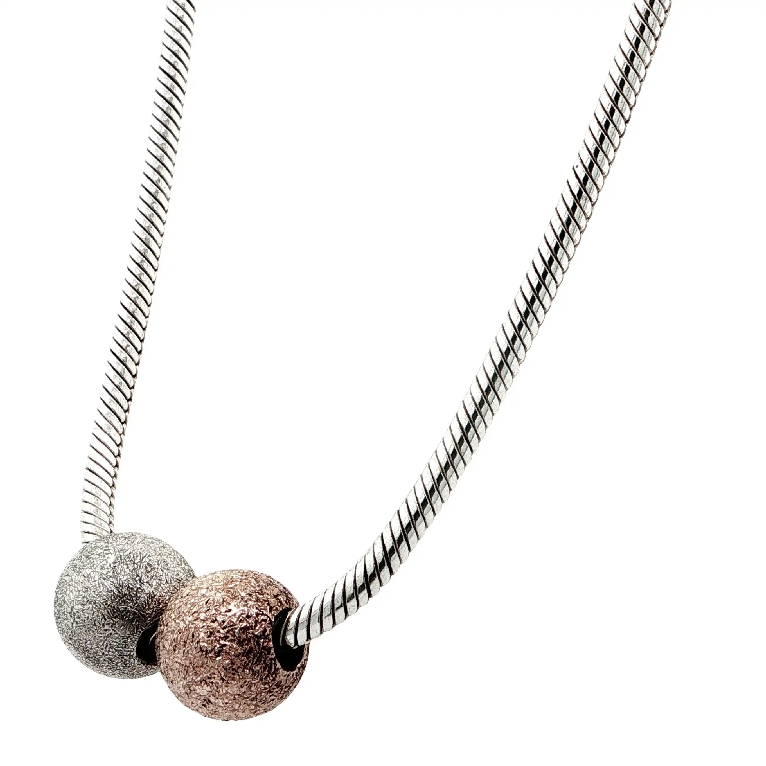 Schlangenkette Silber mit Anhänger Kugeln Schlangenkette Silber mit Anhänger Kugeln