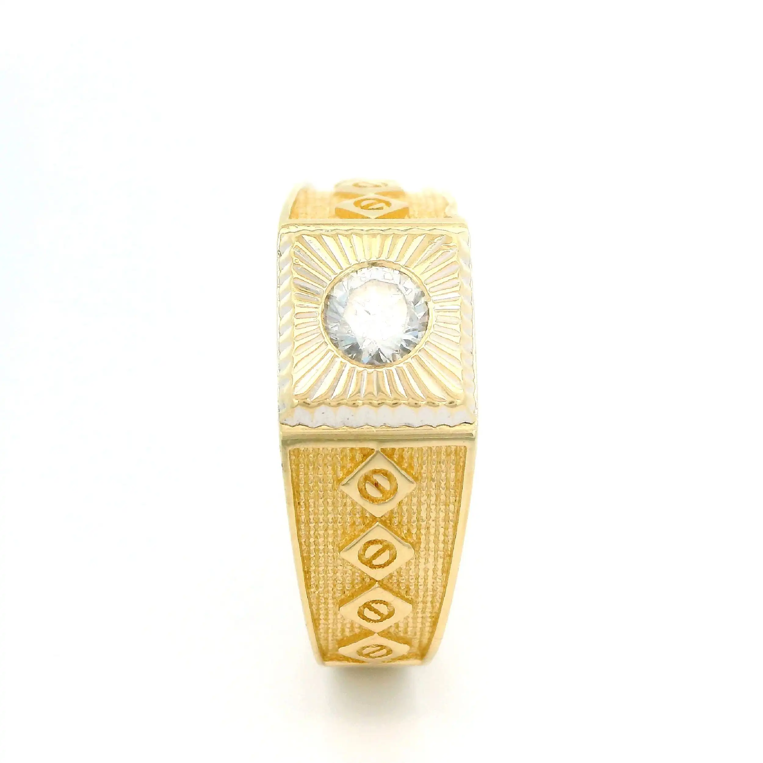 Herrenring Gelbgold mit Zirkonia Herrenring Gelbgold mit Zirkonia