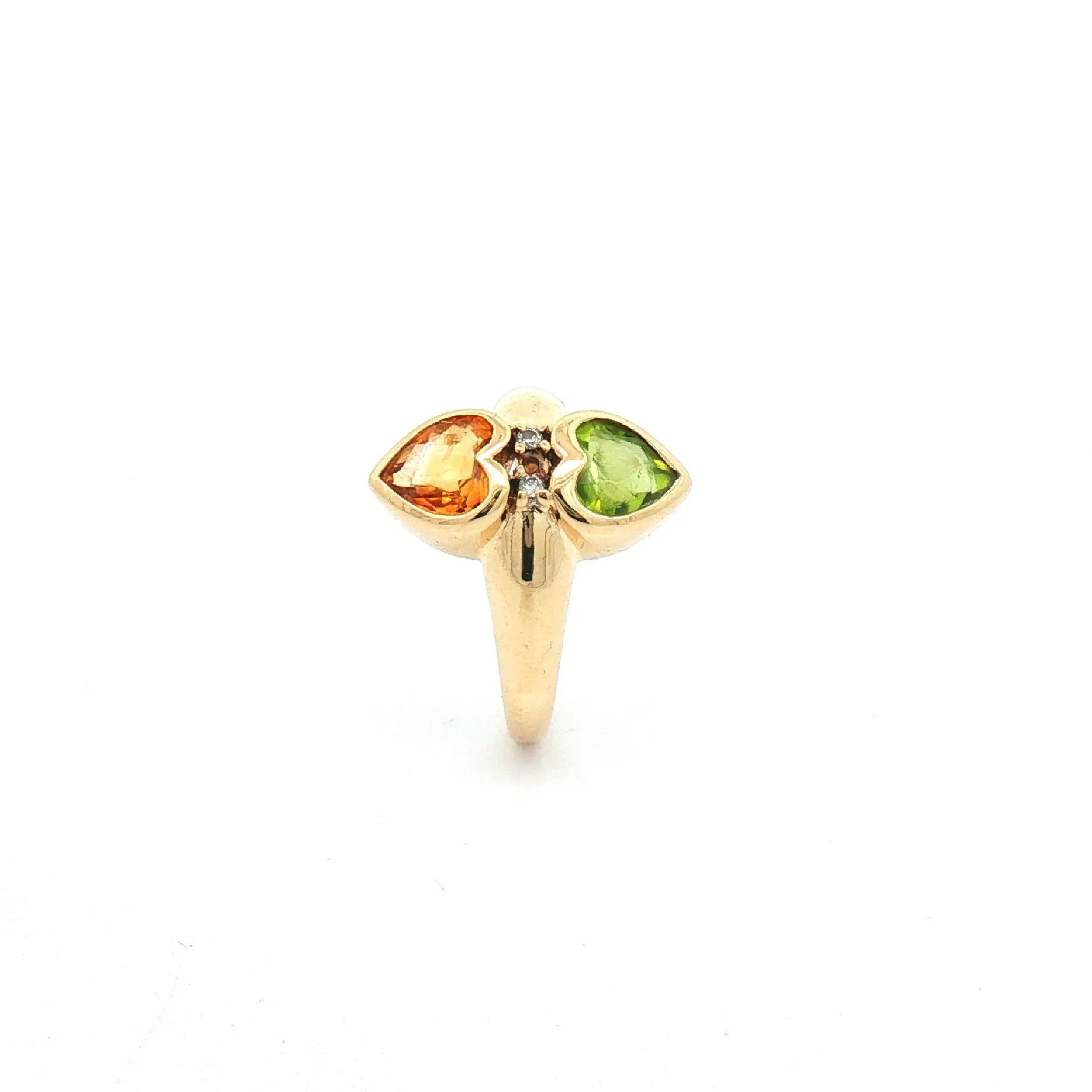 Ring Gelbgold mit Farbsteinen und Brillanten