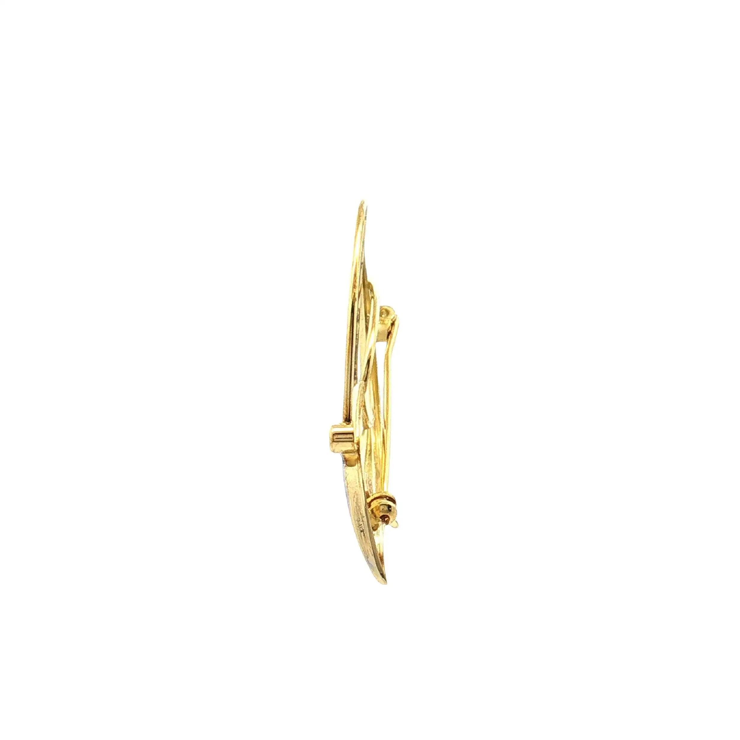 Brosche / Nadel Bicolor mit Zirkonia Brosche / Nadel Bicolor mit Zirkonia