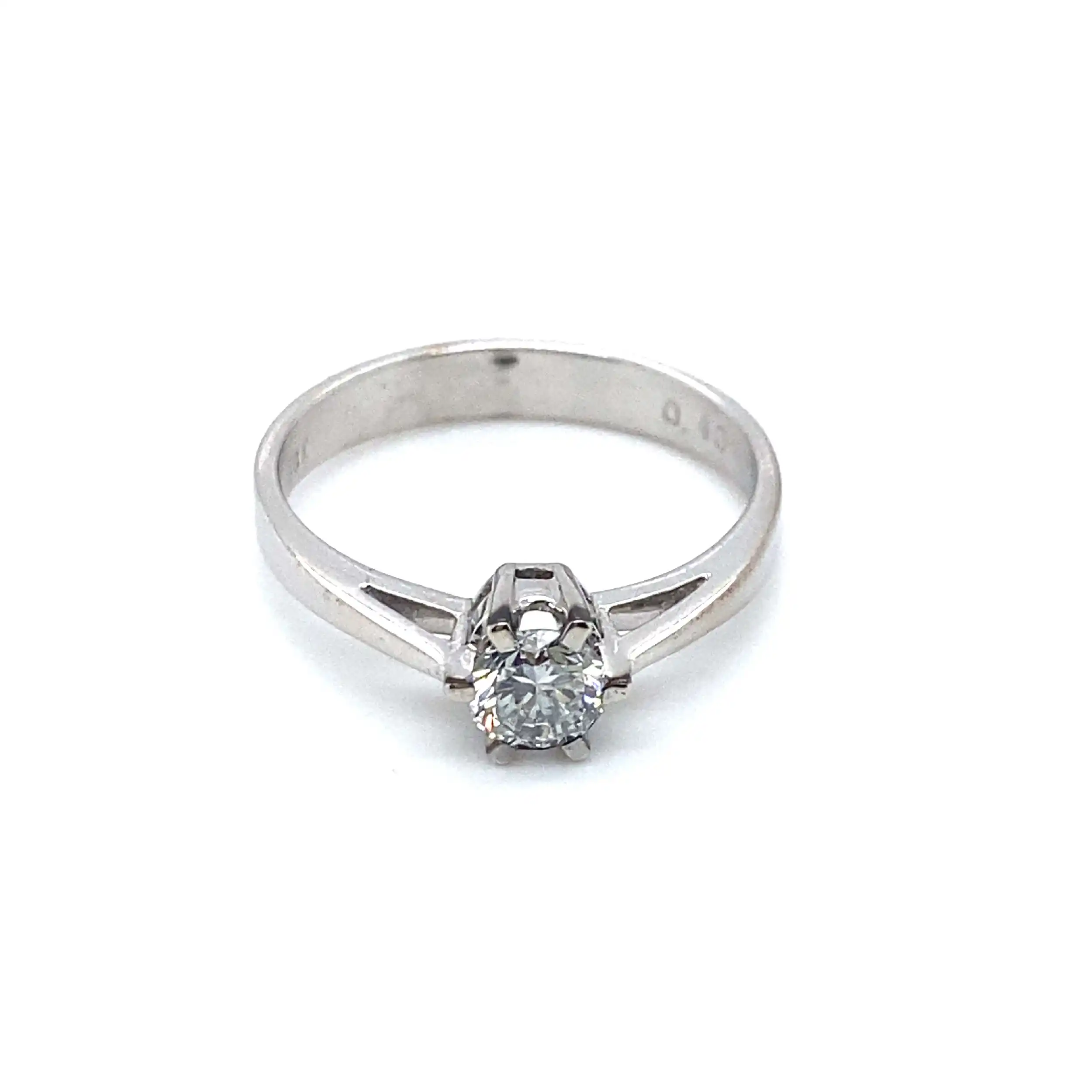 Ring Weißgold mit Brillant, graviert mit 0,40ct Ring Weißgold mit Brillant, graviert mit 0,40ct