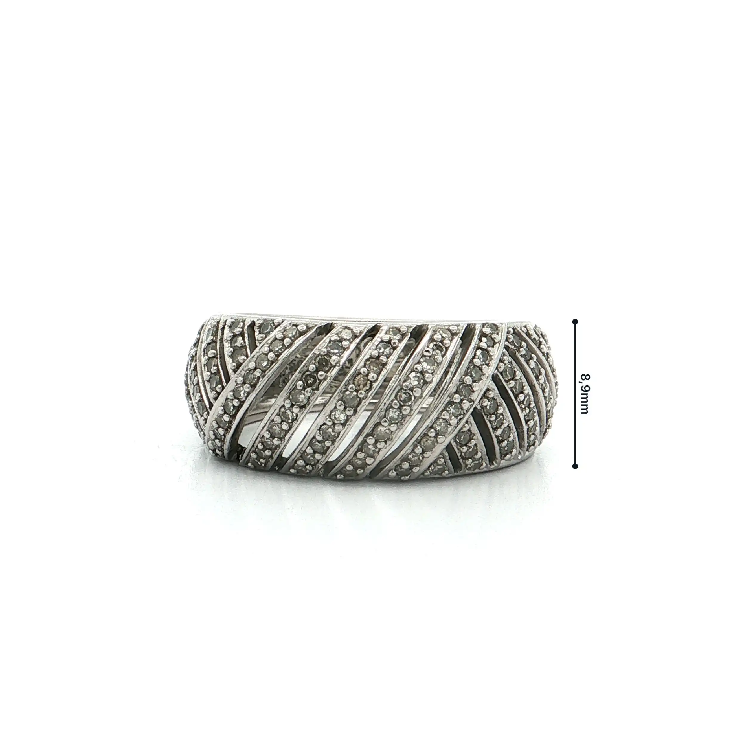 Ring Weißgold mit Diamanten, graviert mit 0,50ct