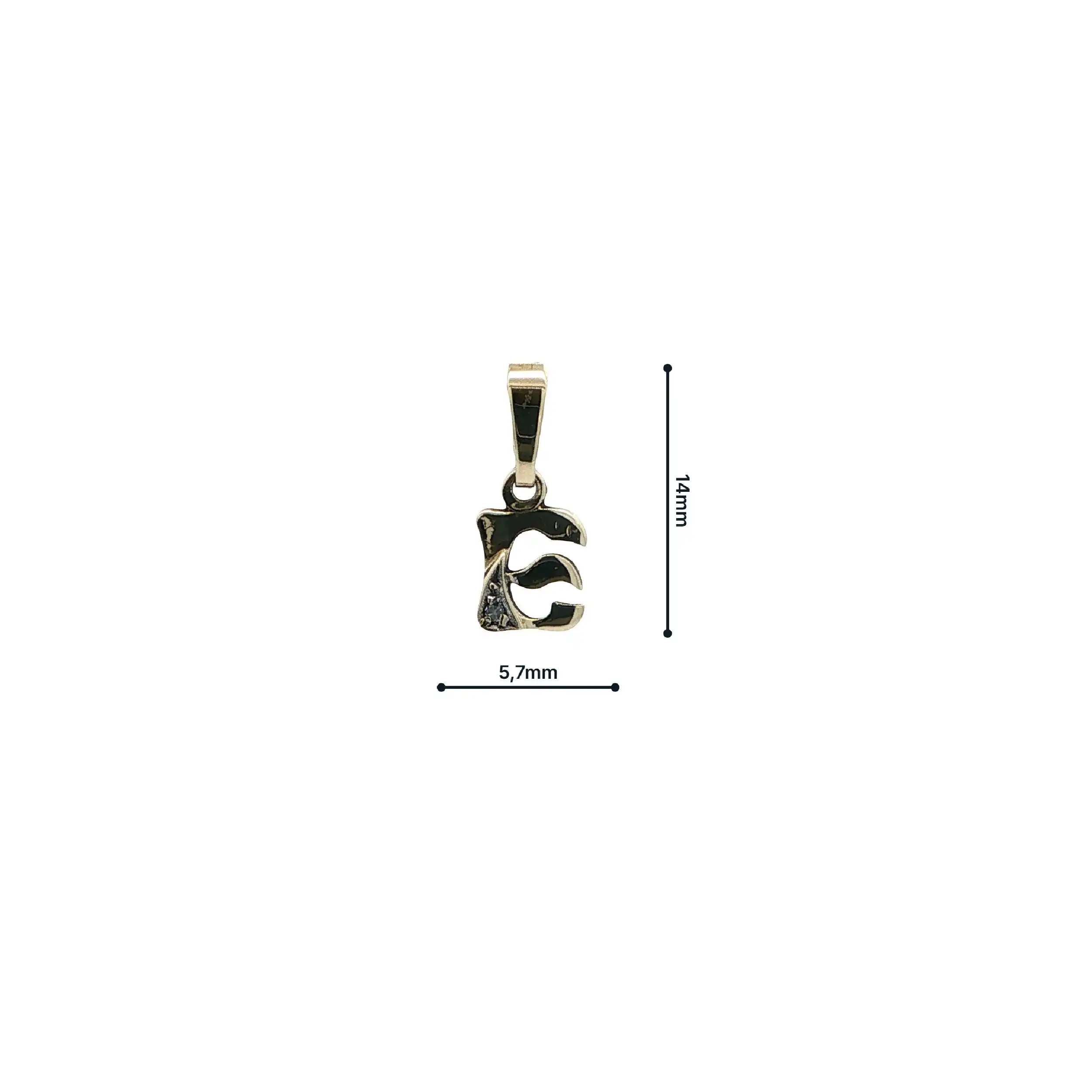 Anhänger Gelbgold Buchstabe "E" mit Diamant Anhänger Gelbgold Buchstabe "E" mit Diamant