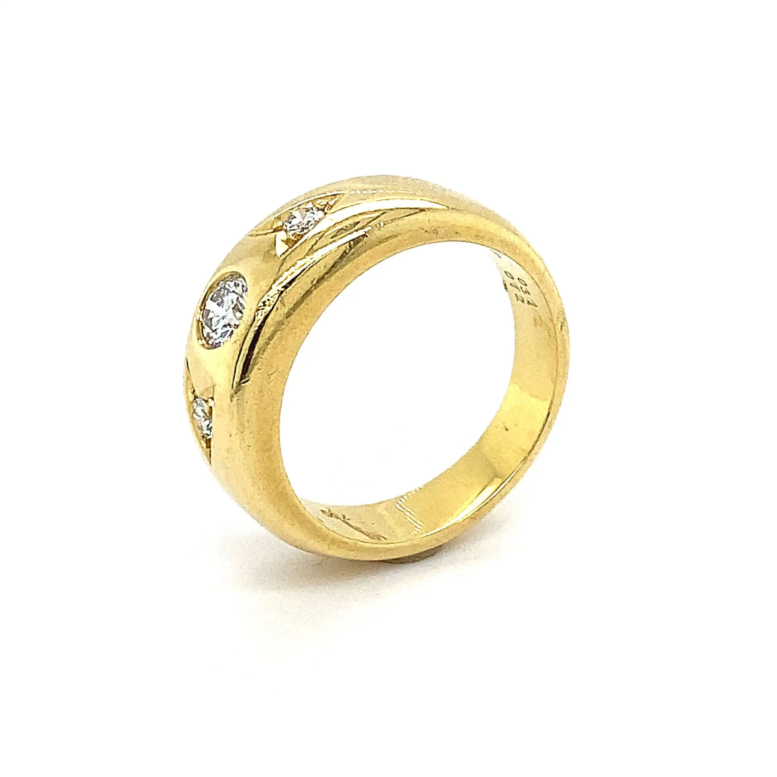 Ring Gelbgold mit Brillanten, graviert mit 0,31 und 0,12ct