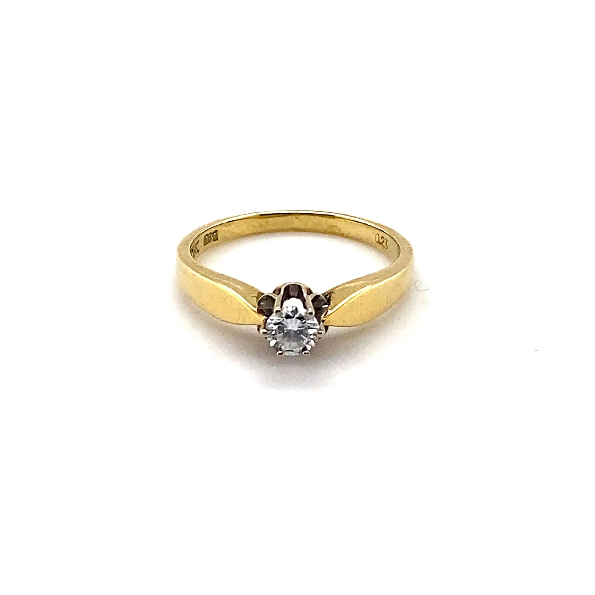 Ring Bicolor mit Brillant, graviert mit 0,23ct