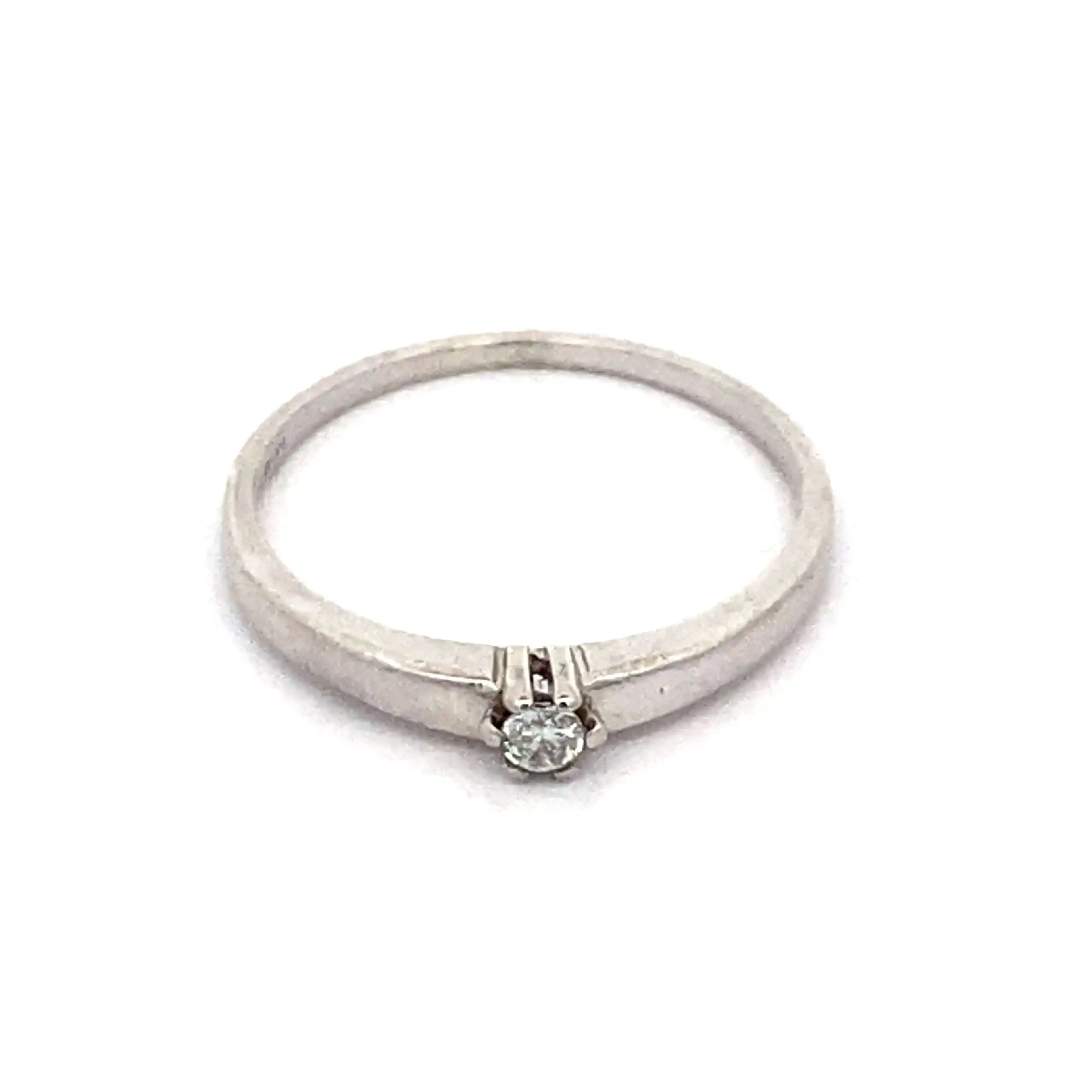 Ring Weißgold "Christ" mit Brillant Solitär, graviert mit 0,08ct